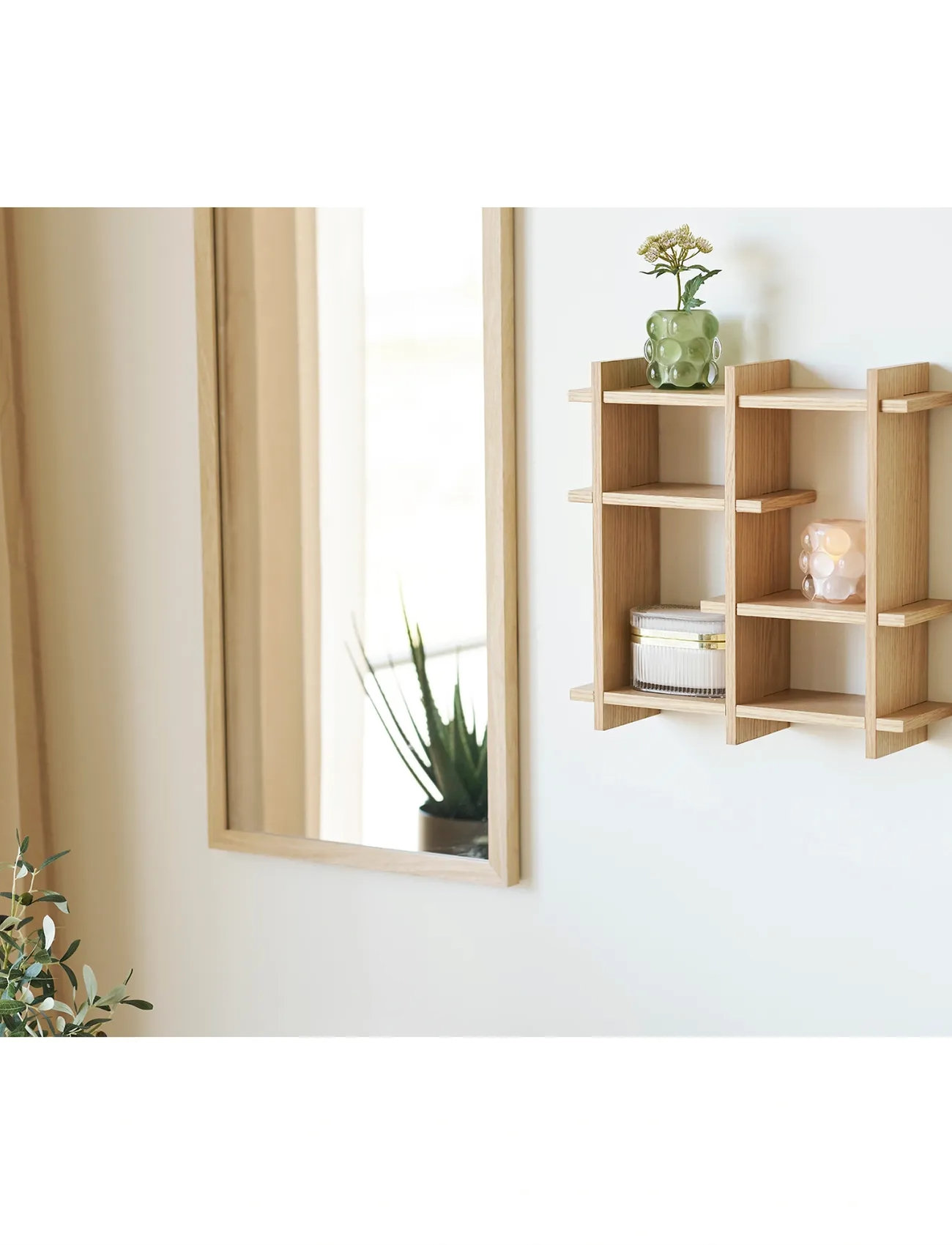 House Nordic Dora - Wall Shelf, Oak Veneer, Natural, 40X12X40 cm, 12X40X40 cm, Møbler > Hylder, Unisex