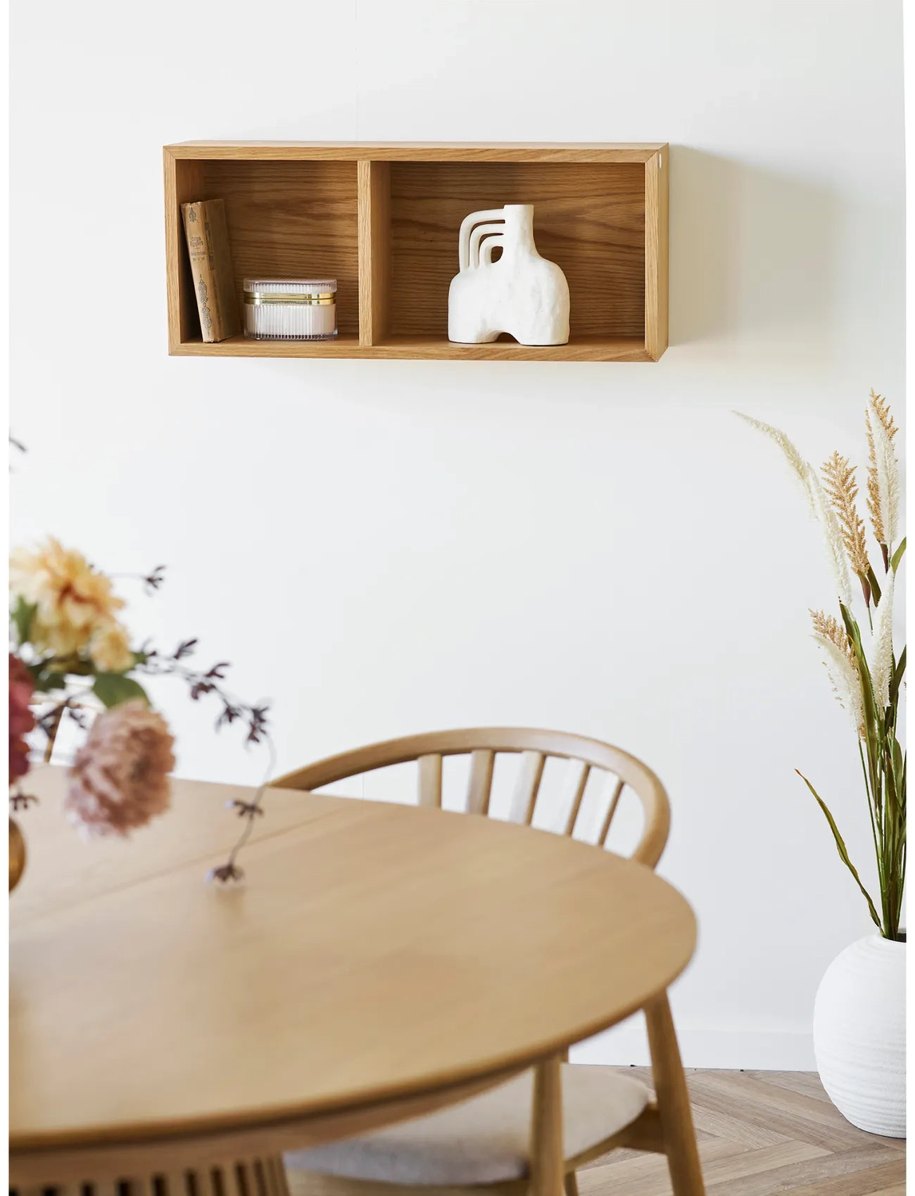 House Nordic Helle - Wall Shelf, Oak Veneer, Natural, 71X20X30 cm, 71X20X30 cm, Møbler > Hylder, Unisex