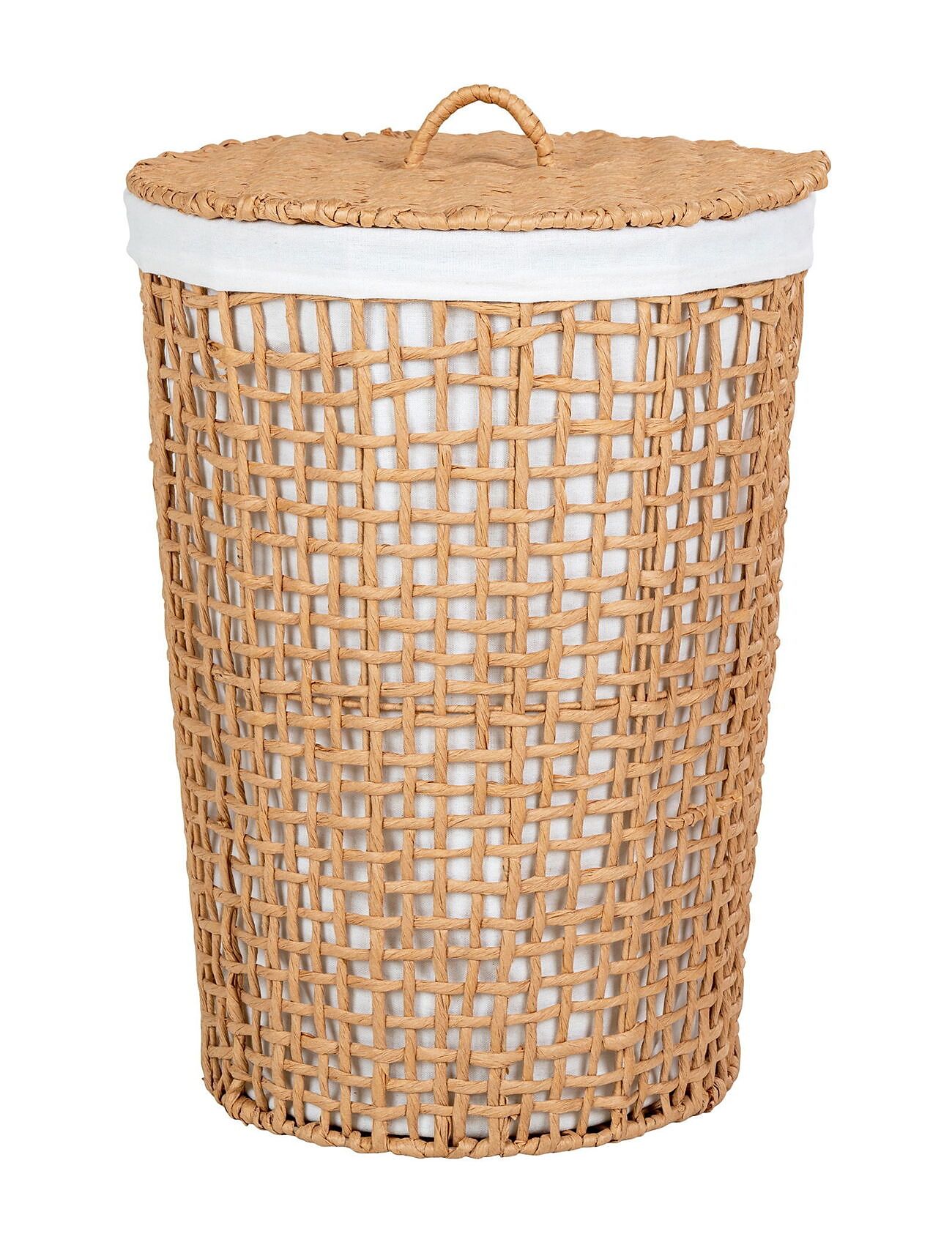 House Nordic Rie - Laundry Basket, Paper, Natural/White, Ø42X56 Cm Brun