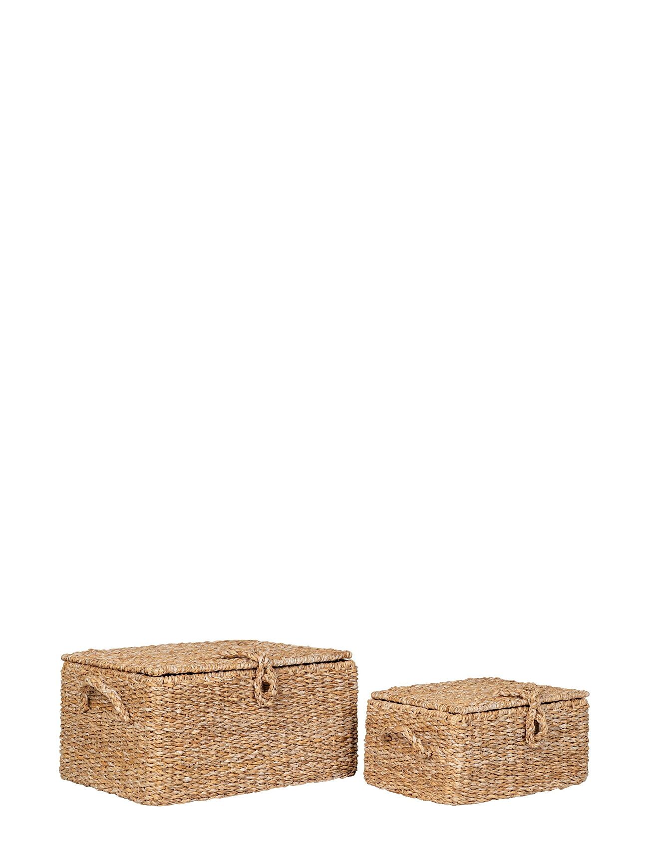 House Nordic Tine - Baskets, Seagrass/Metal, Natural, Set Of 2 Beige