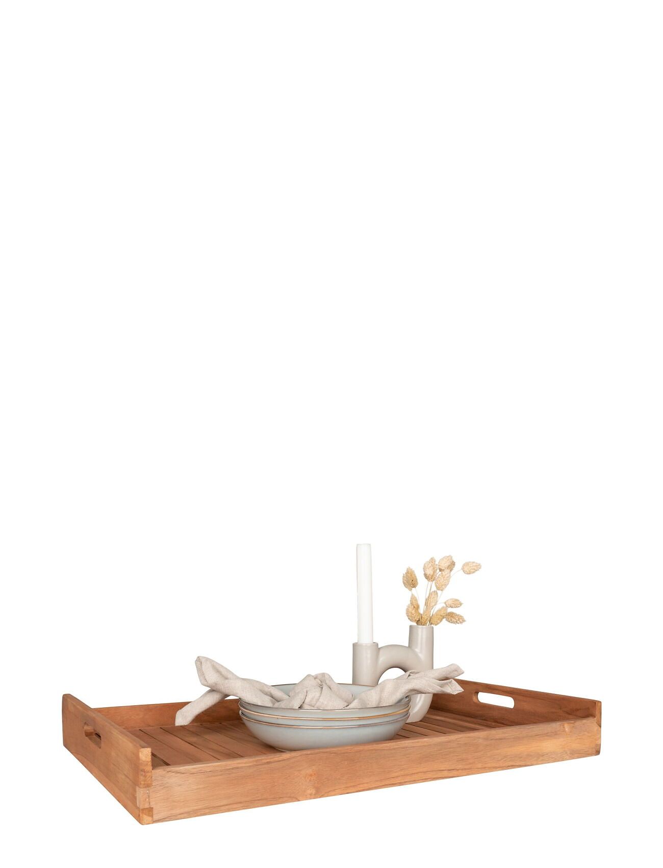 Ebba - Tray In Teak, Nature, 58X38 Cm Home Tableware Dining & Table Accessories Trays House Nordic