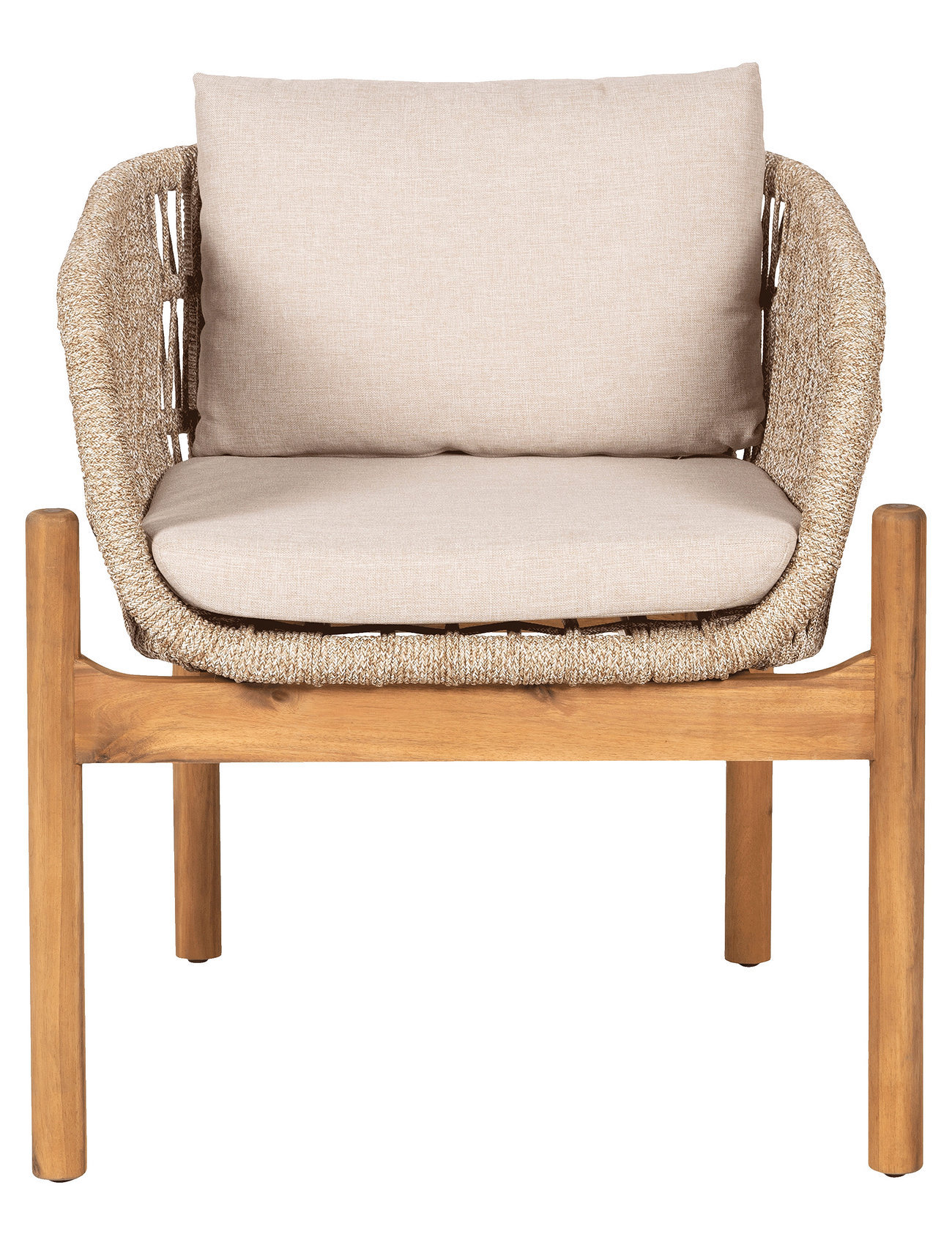 House Nordic Alba - Dining Chair, Acacia, Beige, Incl. Cushion, 65X64.5X71 cm, Brown, Outdoor Environment > Outdoor Seating, Unisex
