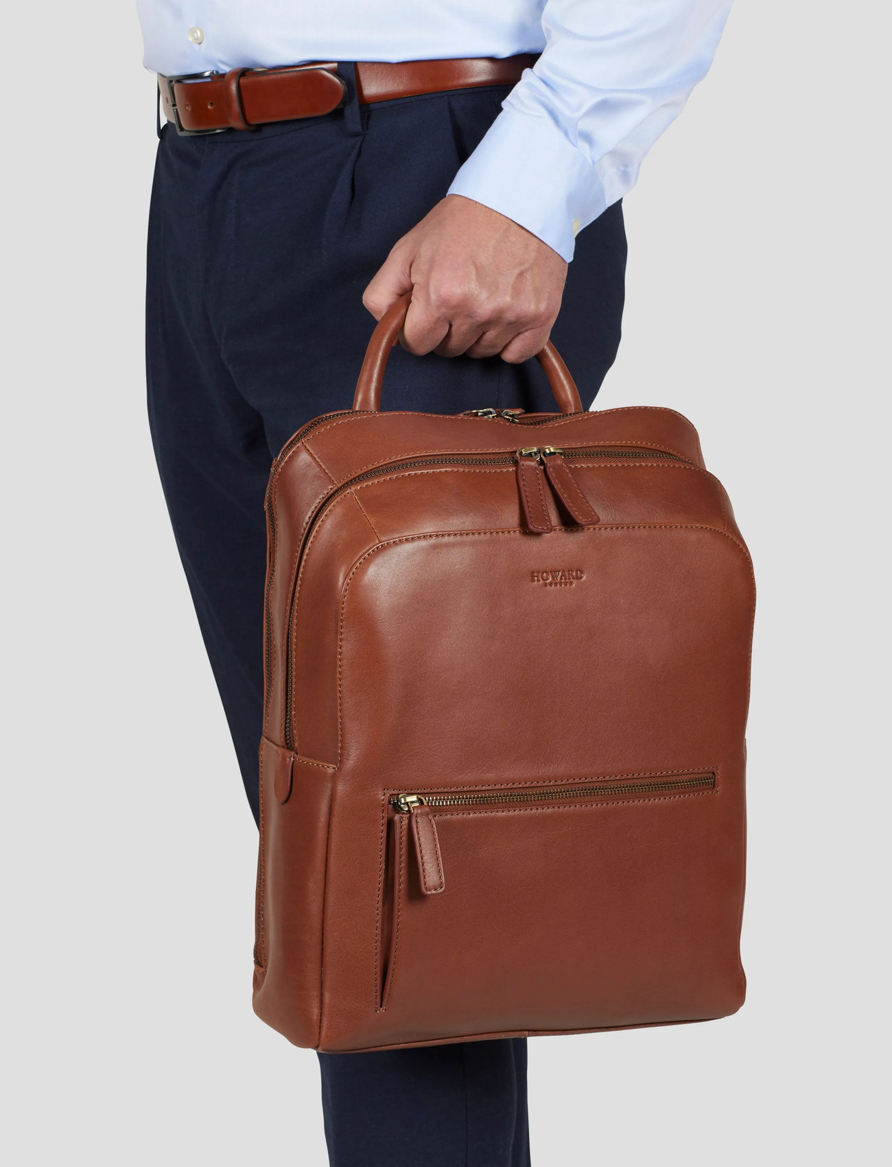 Howard London Howard Backpack Byron, One Size, Brown, Backpacks > Business Backpacks, Herre