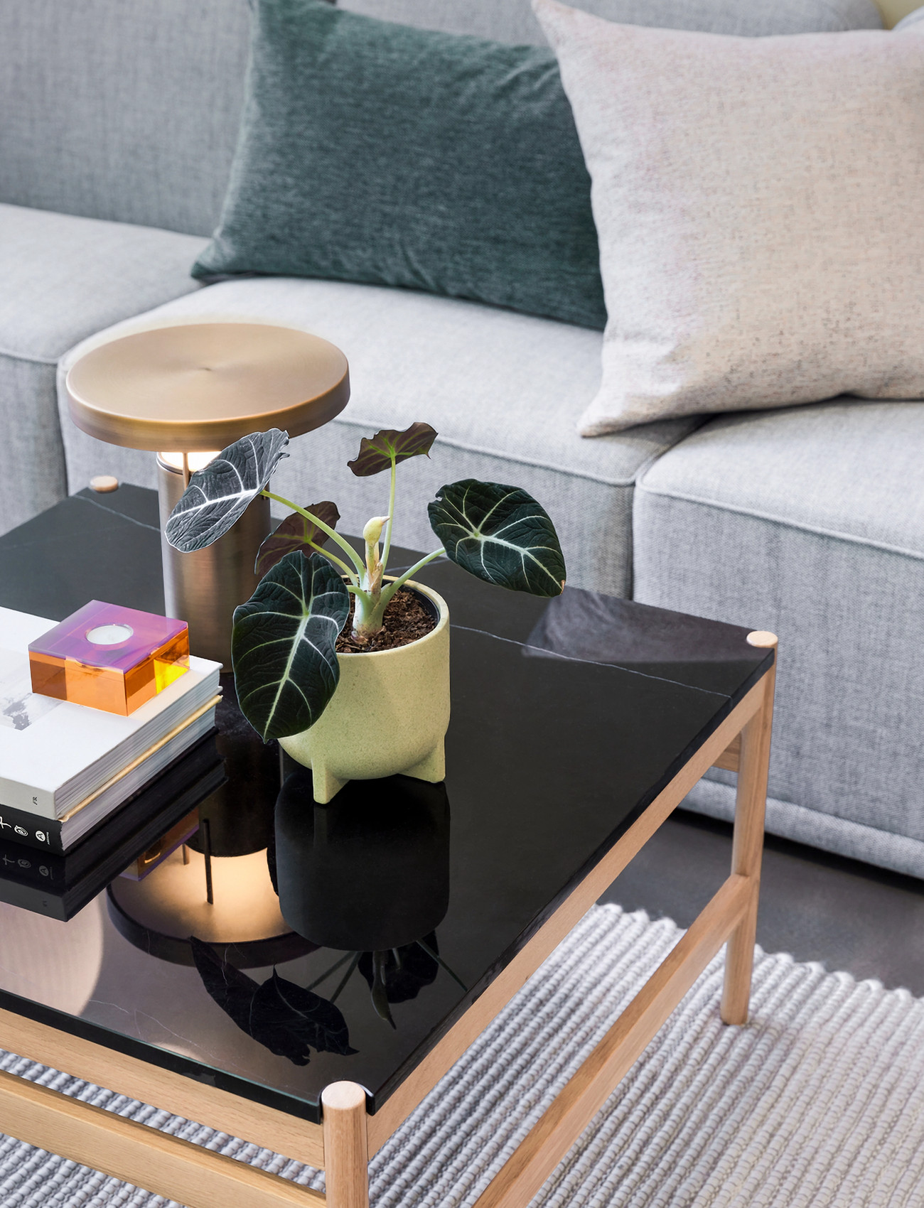 Hübsch Raw Coffee Table Black/Natural, One Size, Black, Borde > Sofaborde, Unisex
