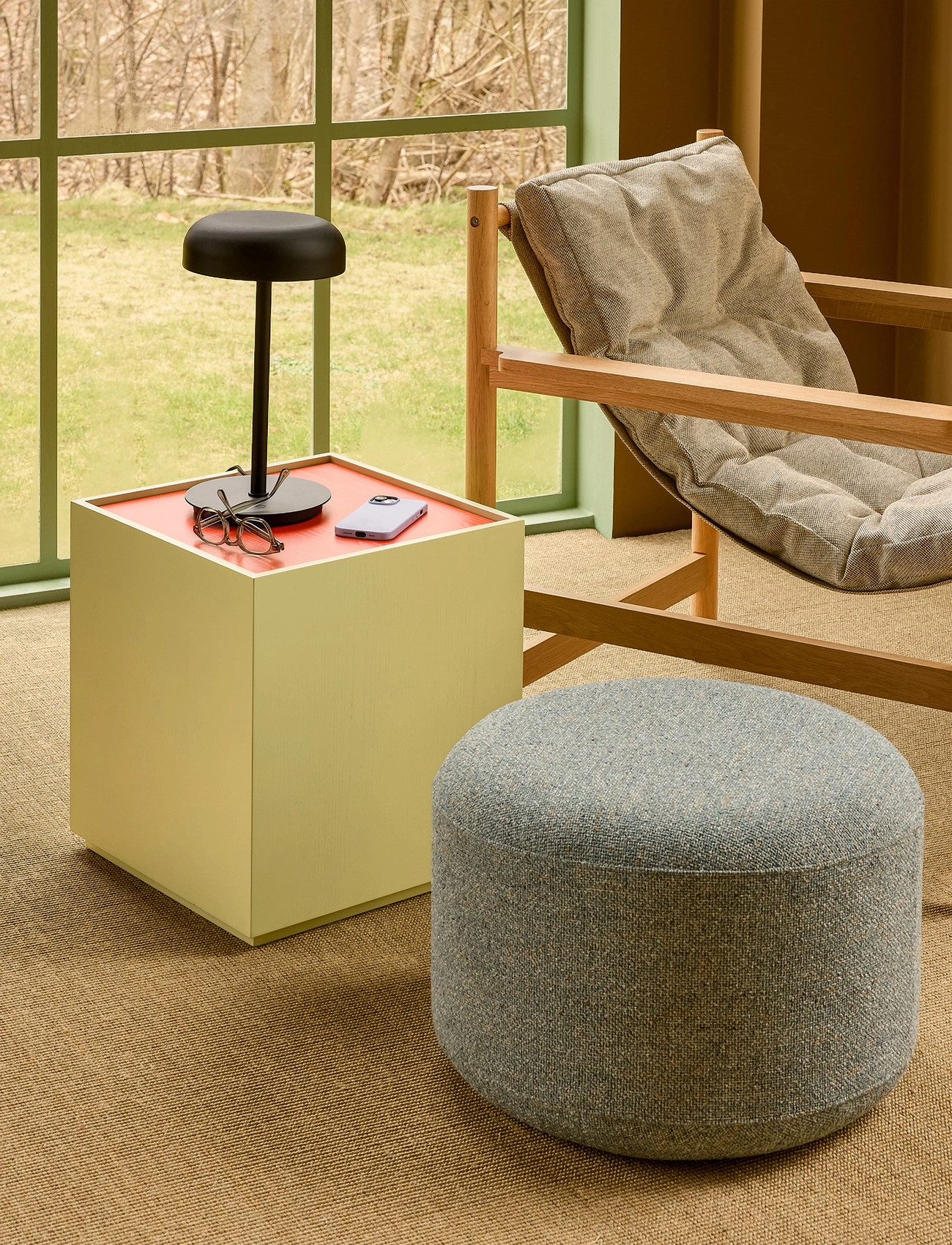Hübsch Heritage Armchair/Footstool Natural/Beige, 75X72XH82 cm, Stole & Skamler > Lænestole, Unisex