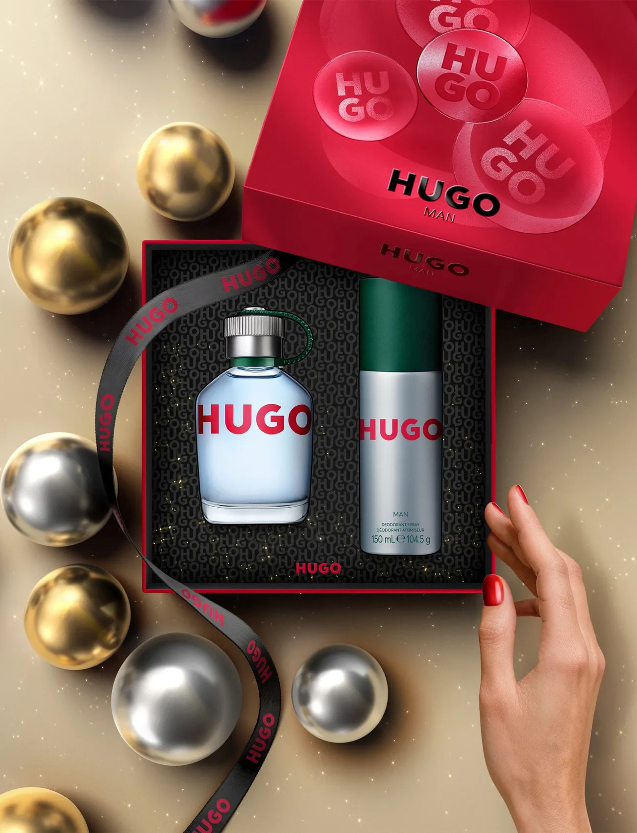 Hugo Boss Gift Set Hugo Man Edt + Deo Spray, 225 ml, Nude, Parfume > Eau De Toilette, Herre