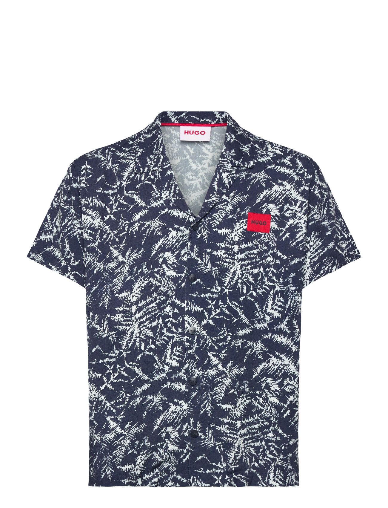 Hugo Kids Short Sleeve Shirt, 164, Navy, Skjorter > Kortærmede Shirts, Børn