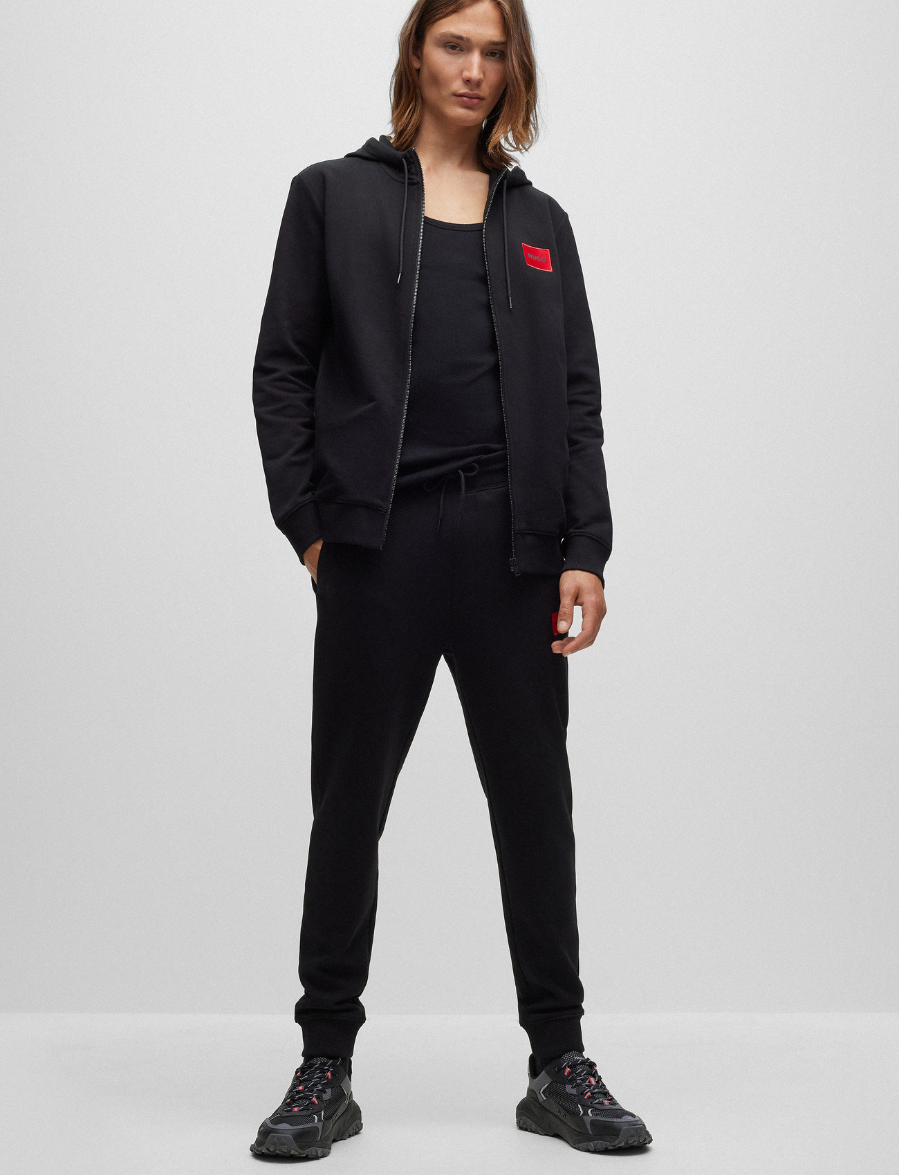 HUGO Daple212, M, Black, Sweatshirts & Hættetrøjer > Hættetrøjer, Herre