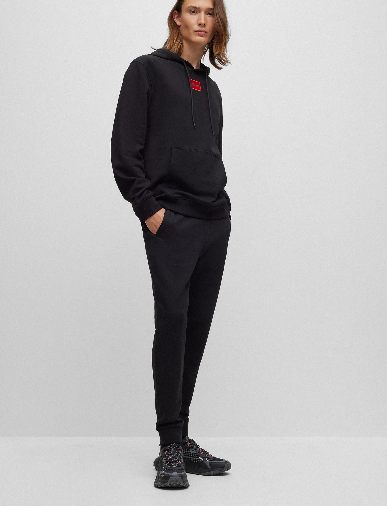 HUGO Daratschi214, S, Black, Sweatshirts & Hættetrøjer > Hættetrøjer, Herre