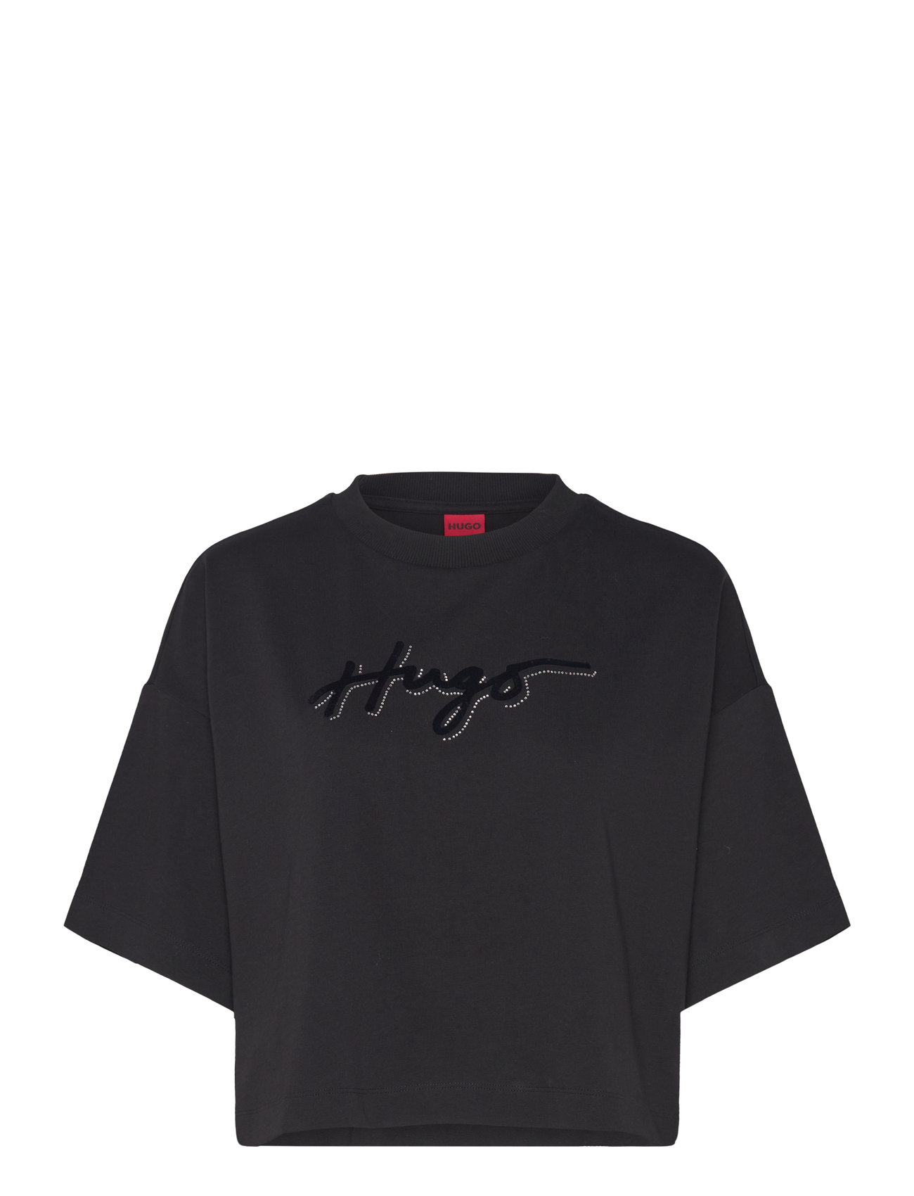 Cropped Tee_9 Black HUGO