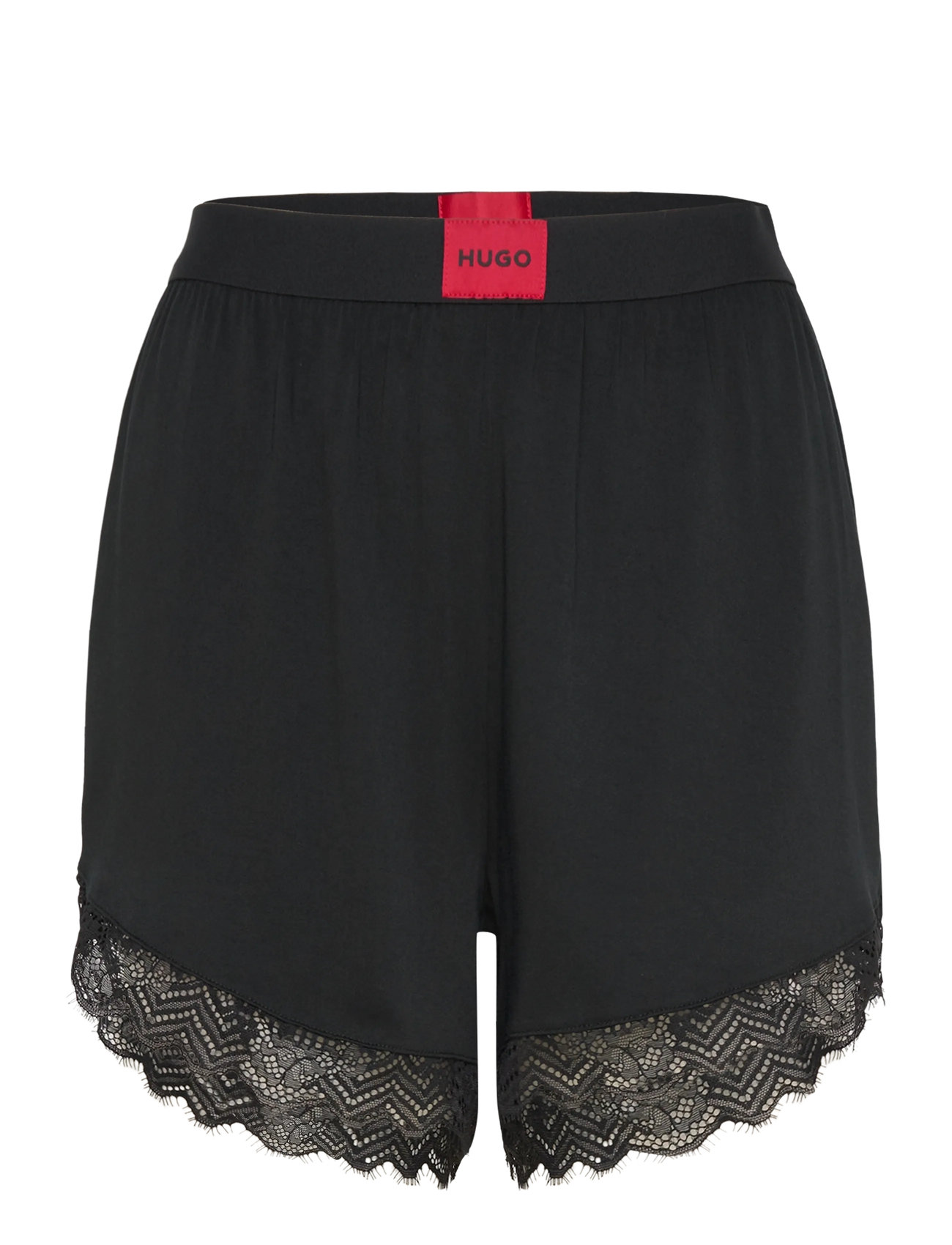 HUGO Rot Label Lace_Short Schwarz - S - Damen
