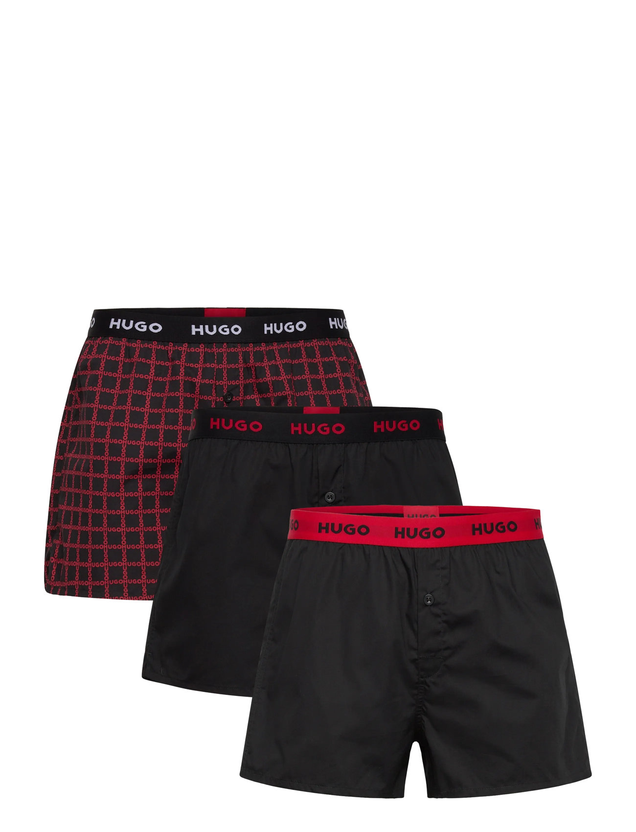 HUGO Woven Boxer Triplet, S, Black, Designere > Boxer Shorts, Herre