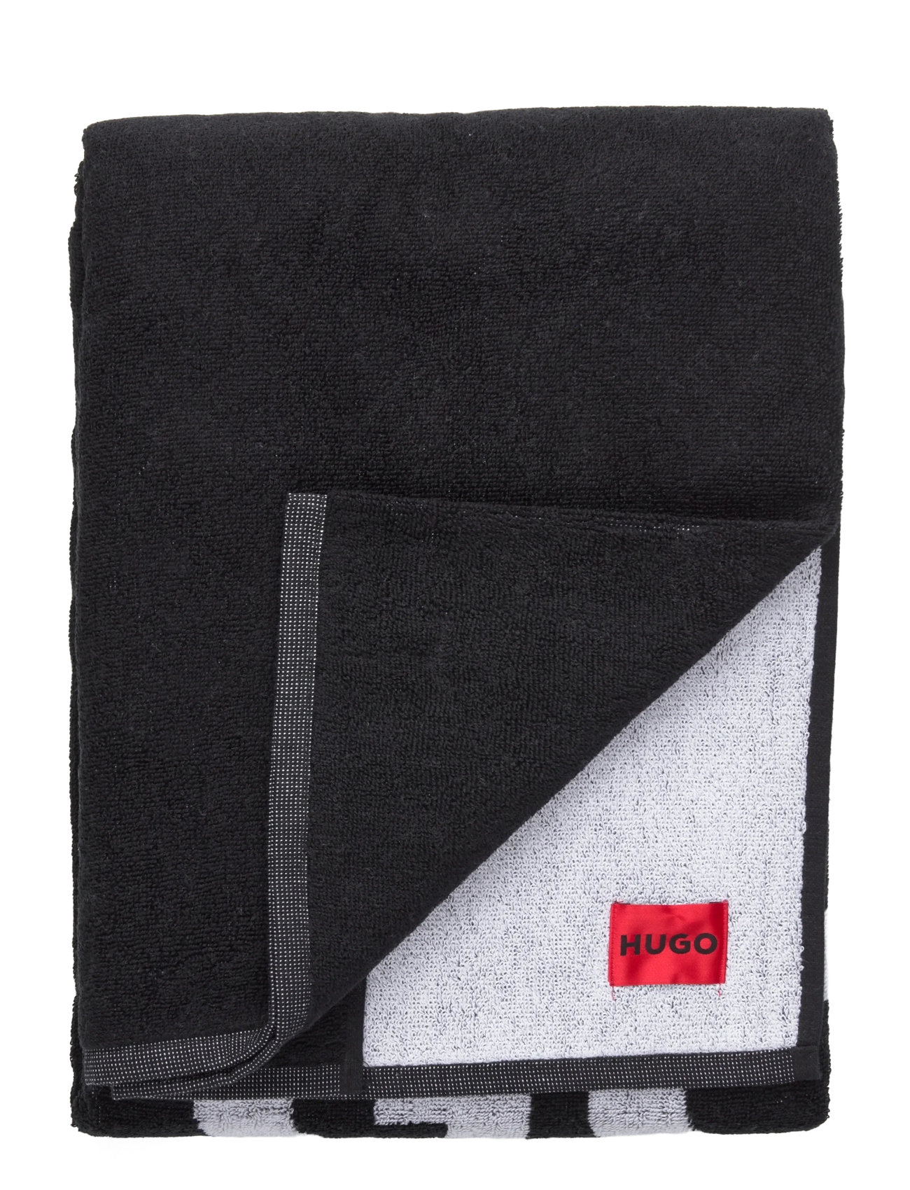 HUGO Stacked Logo_Towel, One Size, Black, Sport Swimming Equipment > Sport Towels, Dame