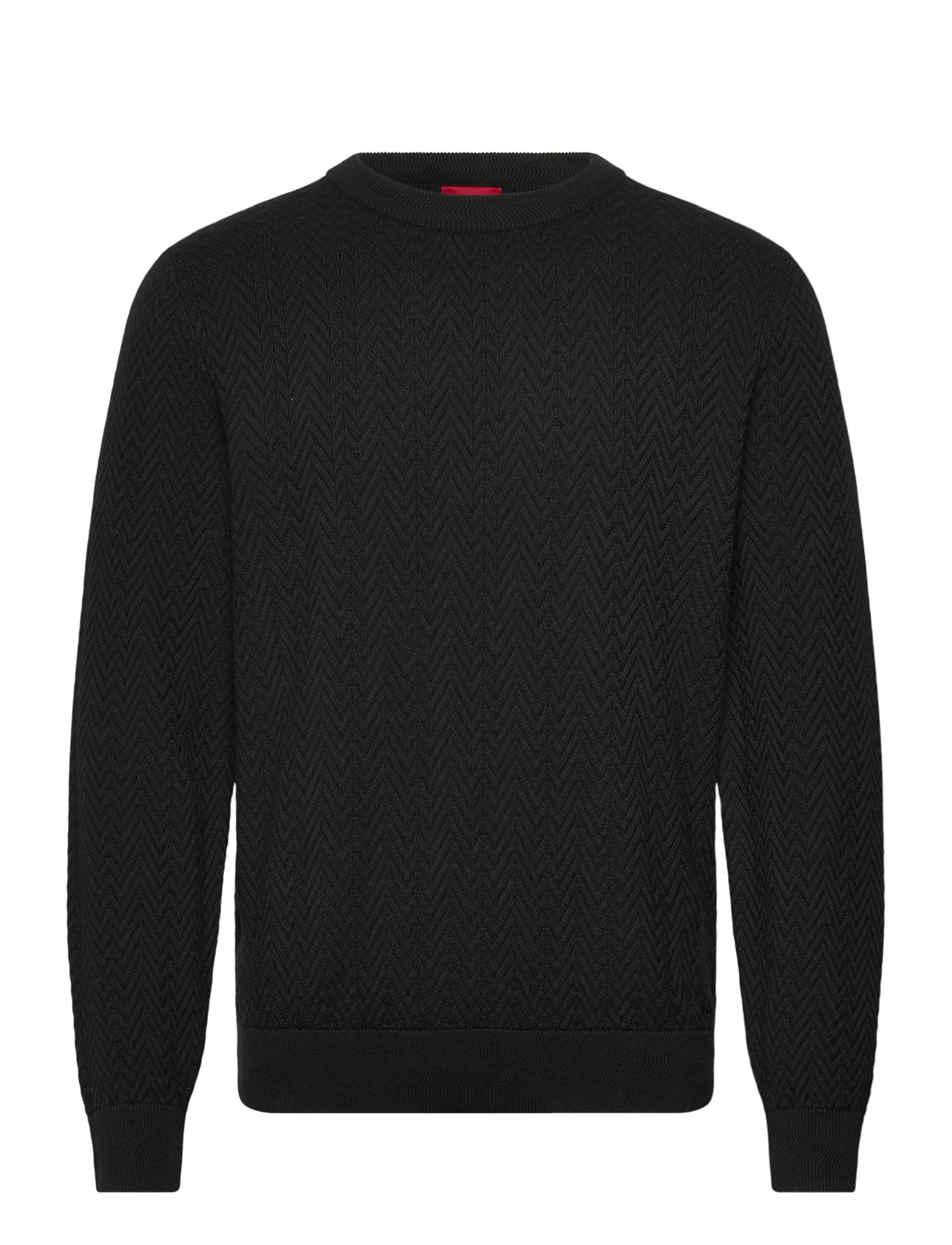 HUGO Simo, L, Black, Strik > Runde Halse, Herre