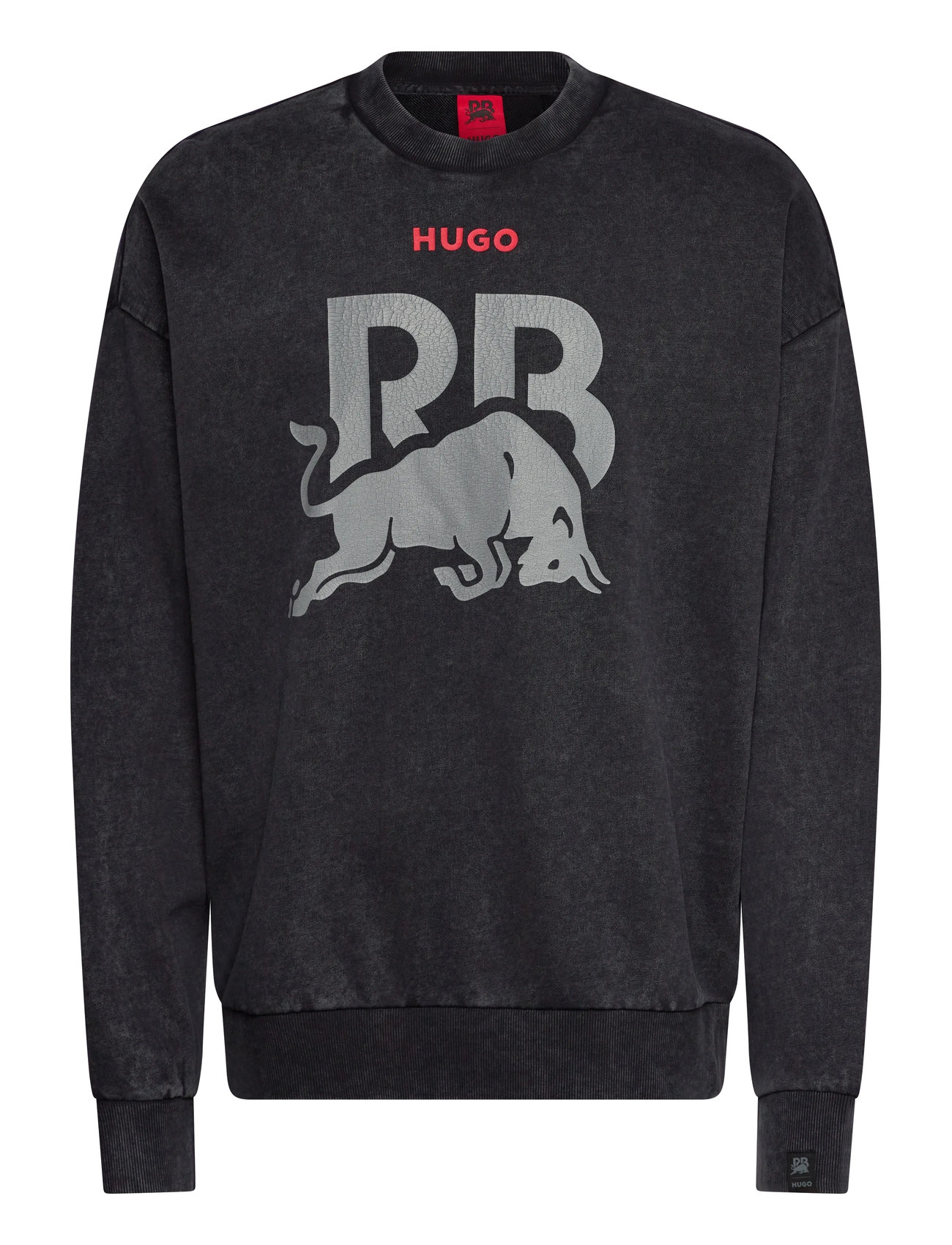HUGO Crewneck Wash_01-Rb2 Schwarz - XL - Herren