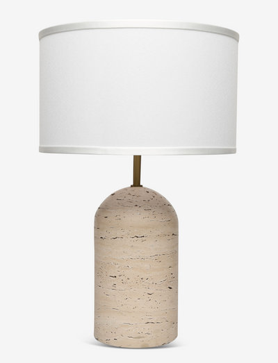 Flair Travertine Table Lamp - galda lampas - beige/white