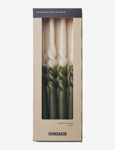 Twisted candles, 4 pack - pīlāra sveces - shell/fern