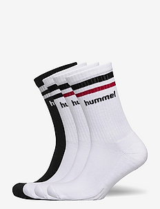 hmlRETRO 4-PACK SOCKS MIX - tavalliset sukat - white/black