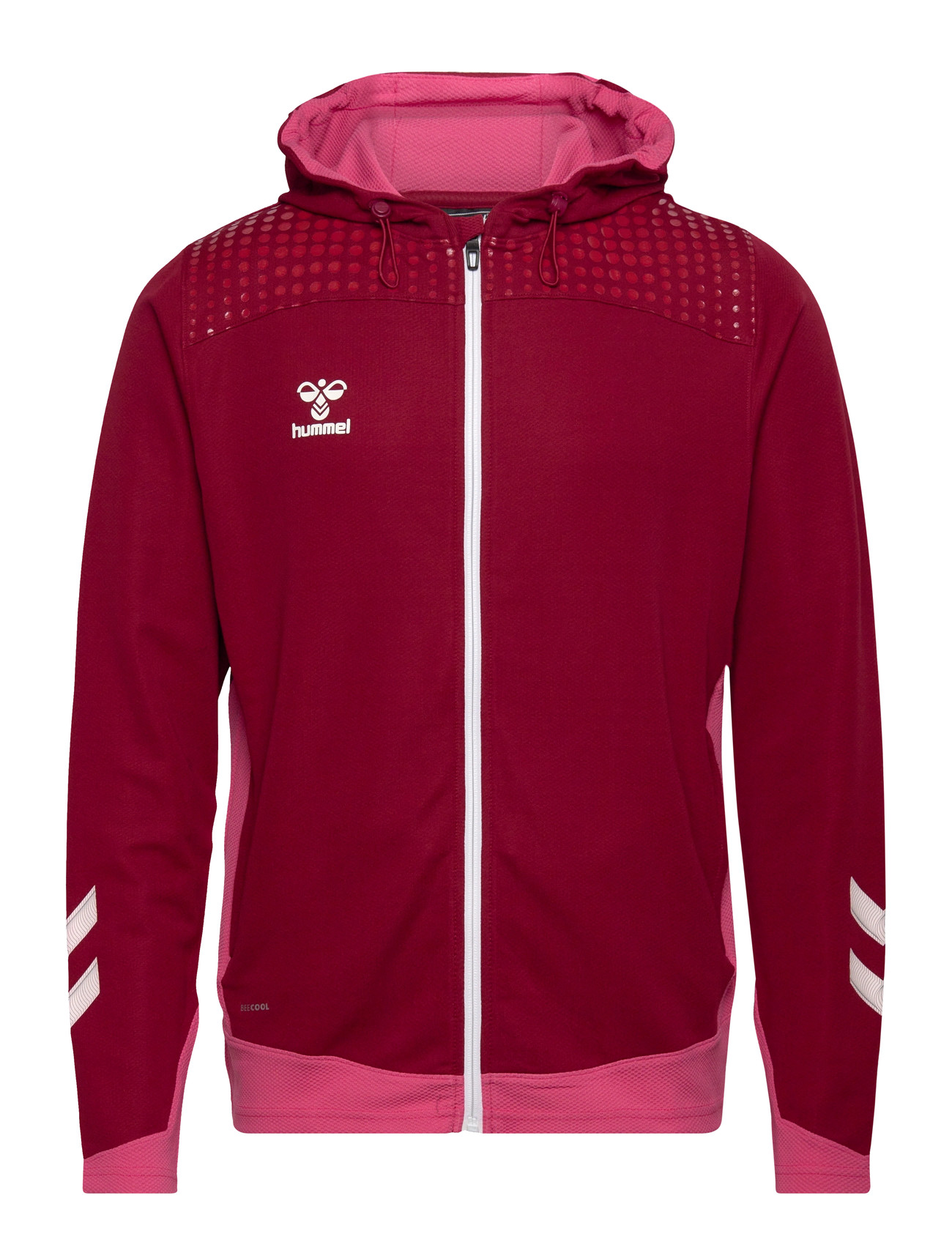 Hummel Hmllead Zip Poly Hoodie, XXL, Red, Sport Sweatshirts & Hoodies > Sport Hoodies, Herre