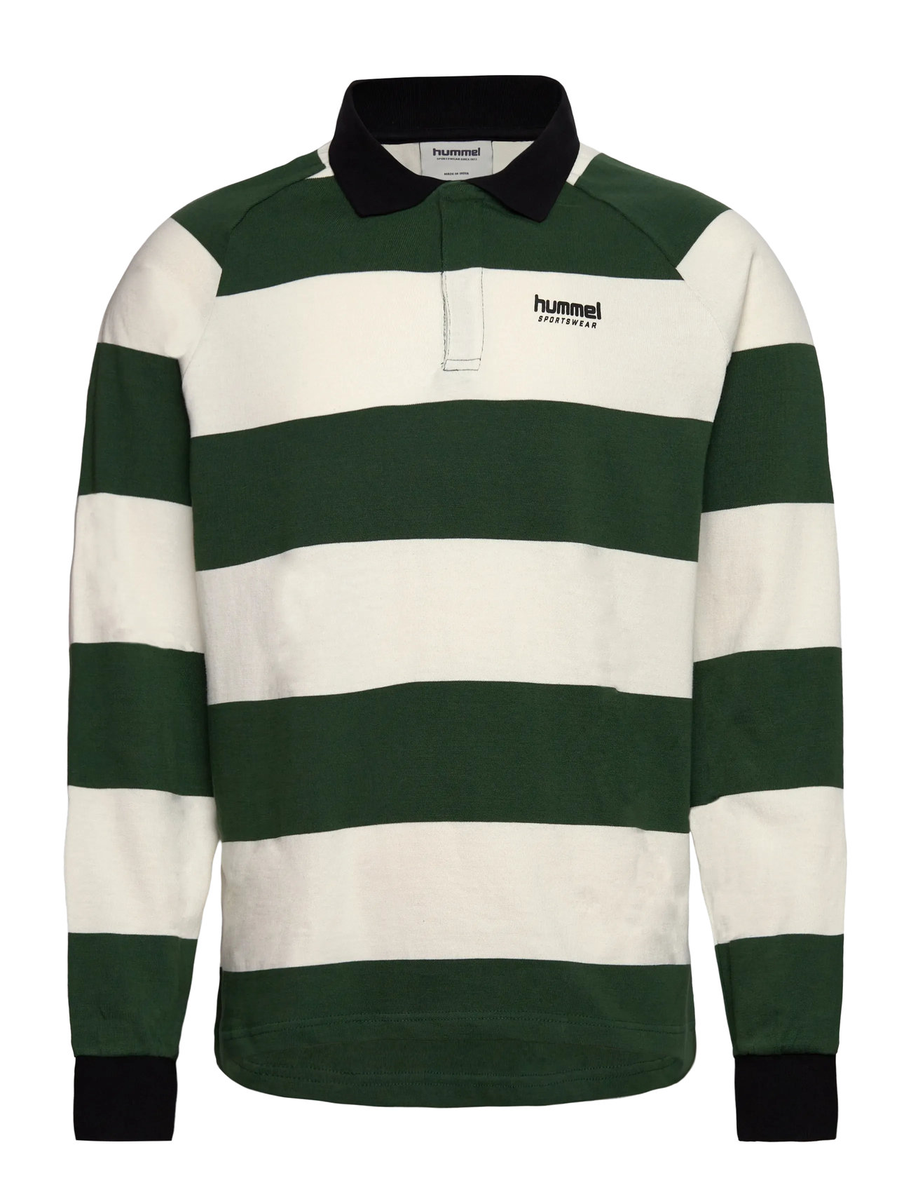 Hummel Hmlloose Striped Polo L/S, L, Green, Sport Polos > Sport Long-sleeved Polos, Herre