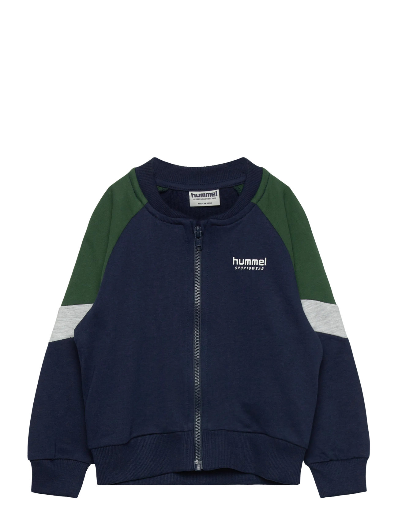 Hummel Hmlmini Loose Block Zip Jacket, 110, Navy, Sweatshirts & Hættetrøjer > Sweatshirts, Børn
