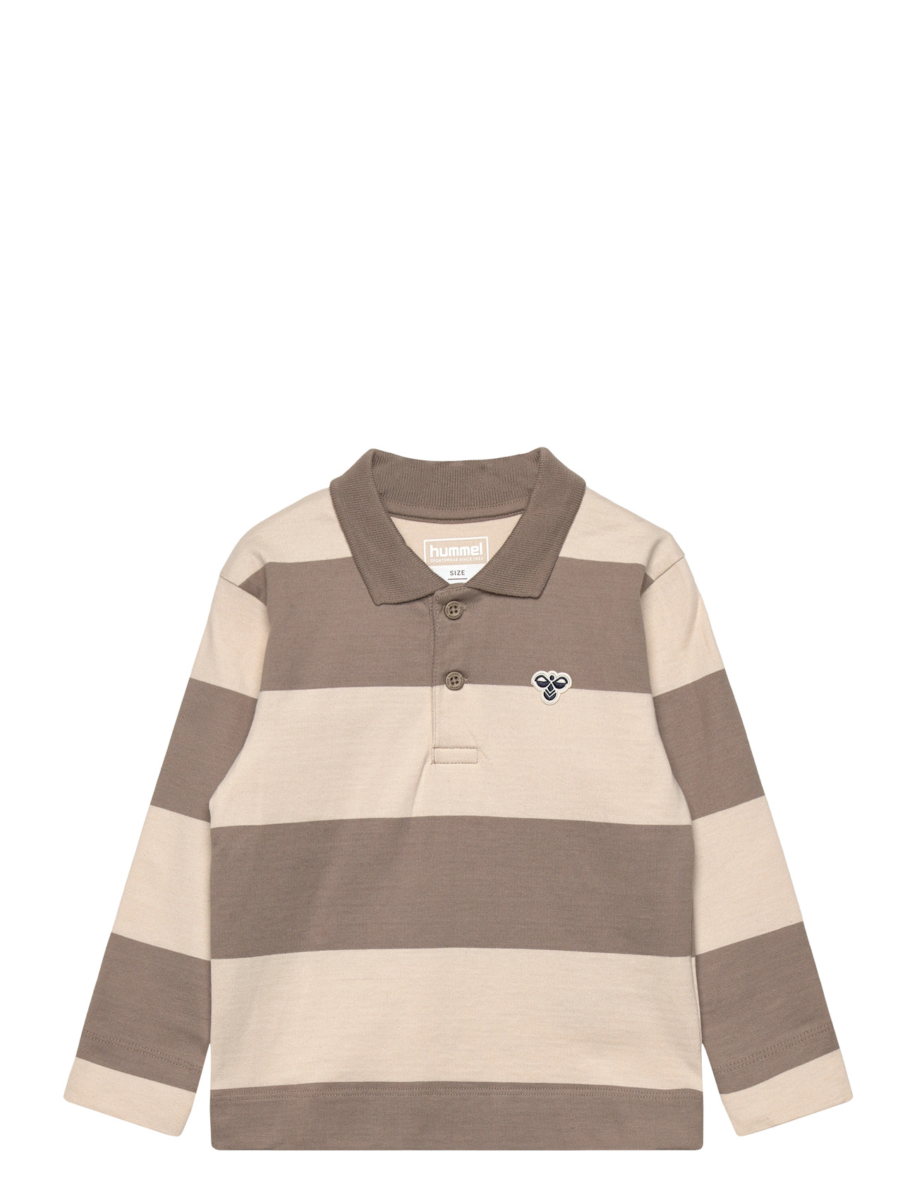 Hummel Hmlmini Loose Stripe Polo Shirt, 98, Beige, Polo Skjorter > Langærmede Polo Shirts, Børn