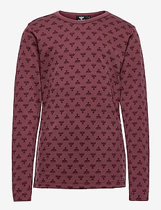 hmlVILMO T-SHIRT L/S - raštuoti marškinėliai ilgomis rankovėmis modelis - roan rouge