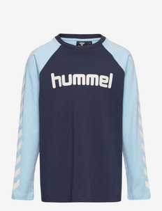 hmlBOYS T-SHIRT L/S - ensfarget, langermet t-skjorte - airy blue