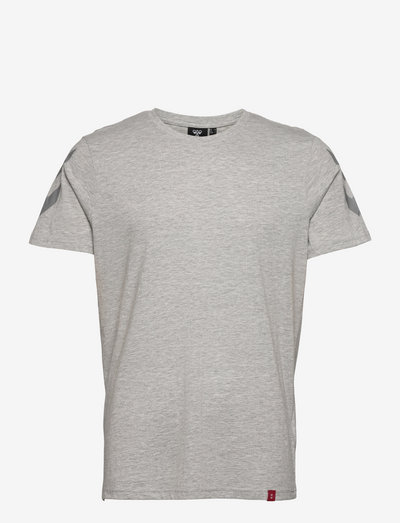 hmlLEGACY CHEVRON T-SHIRT - t-shirts - grey melange