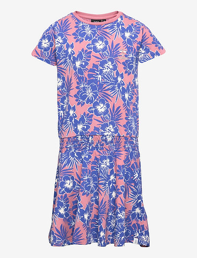 hmlFLOWER DRESS S/S - short-sleeved casual dresses - heather rose