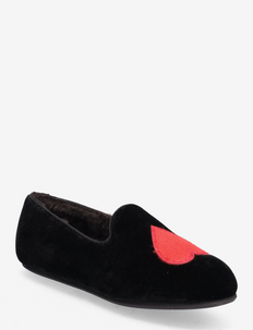 Red Heart Loafer - slippers - black