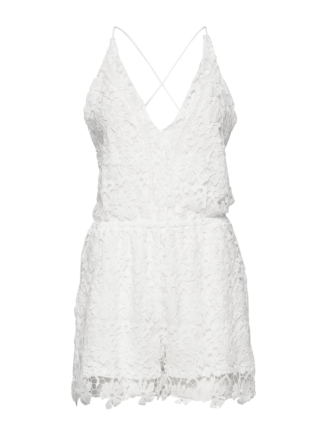 white crochet playsuit