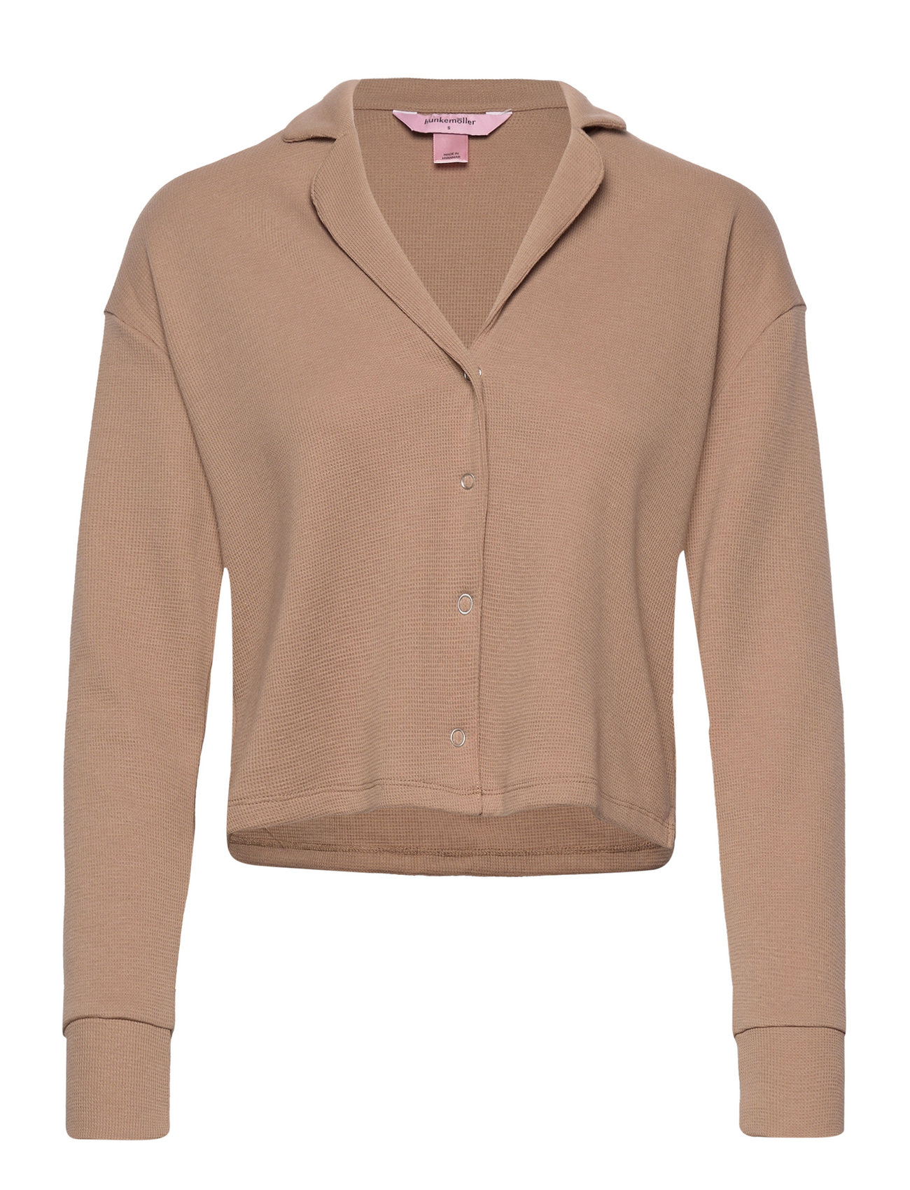 Jacket Ls Boxy Waffle Brown Hunkemöller