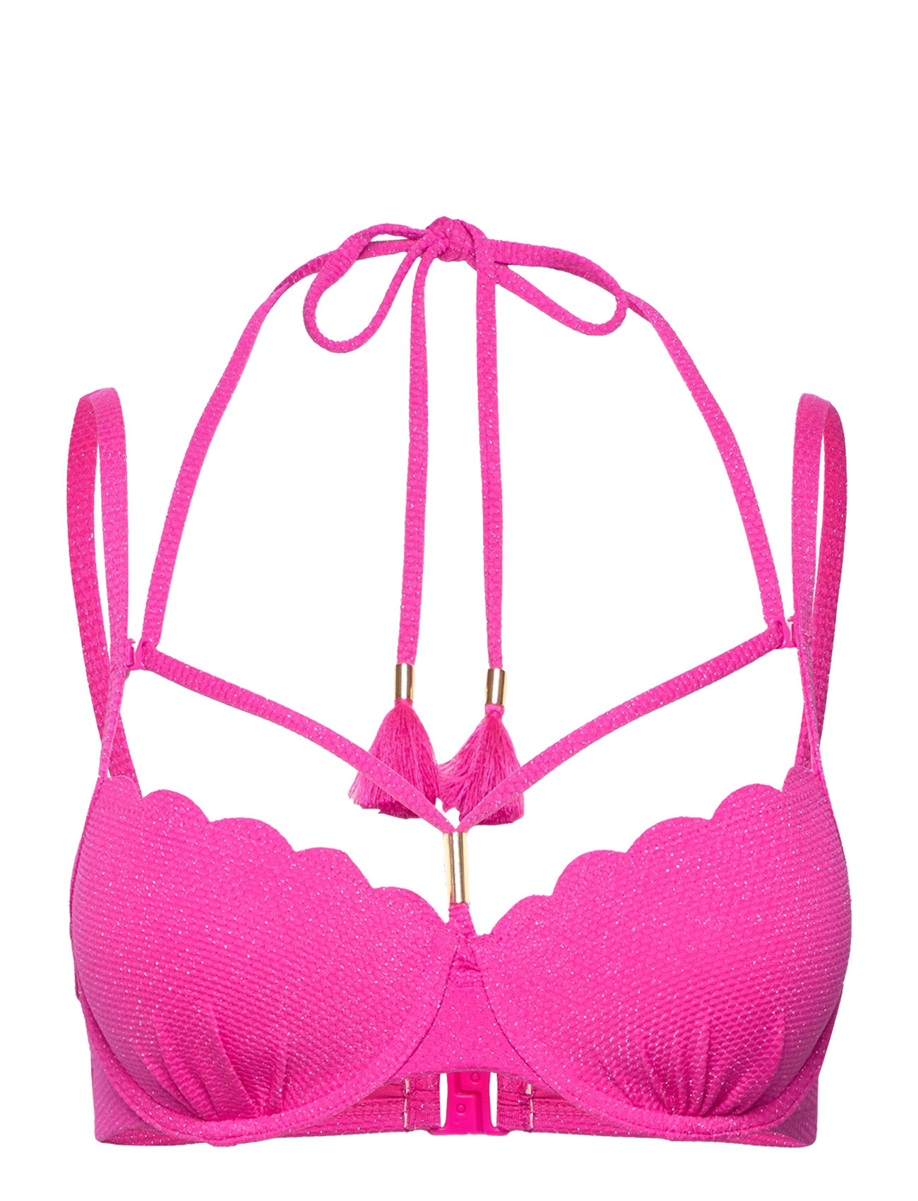 Scallop Lurex Pd Swimwear Bikinis Bikini Tops Wired Bikinitops Pink Hunkemöller
