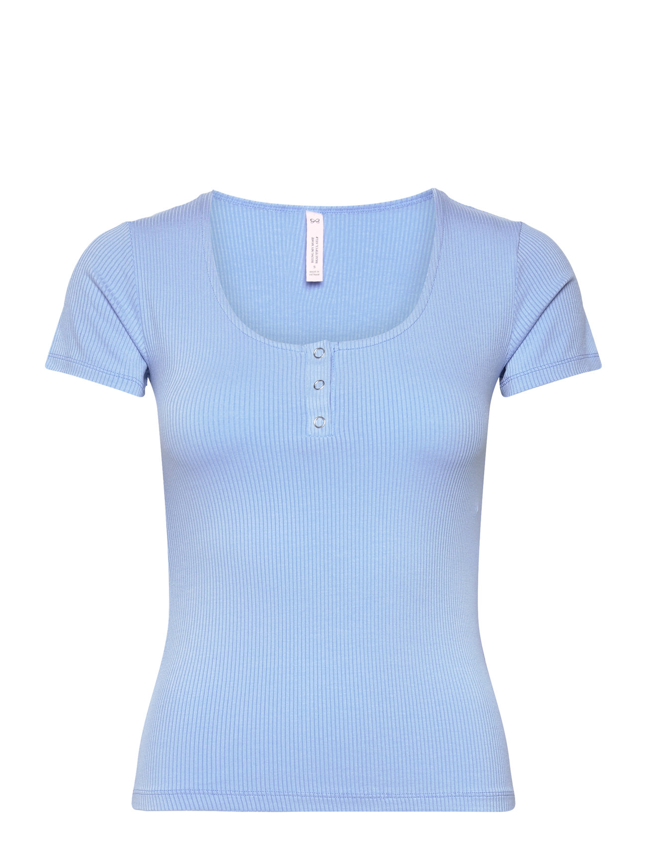 Top Ss Rib Henley Blue Hunkemöller