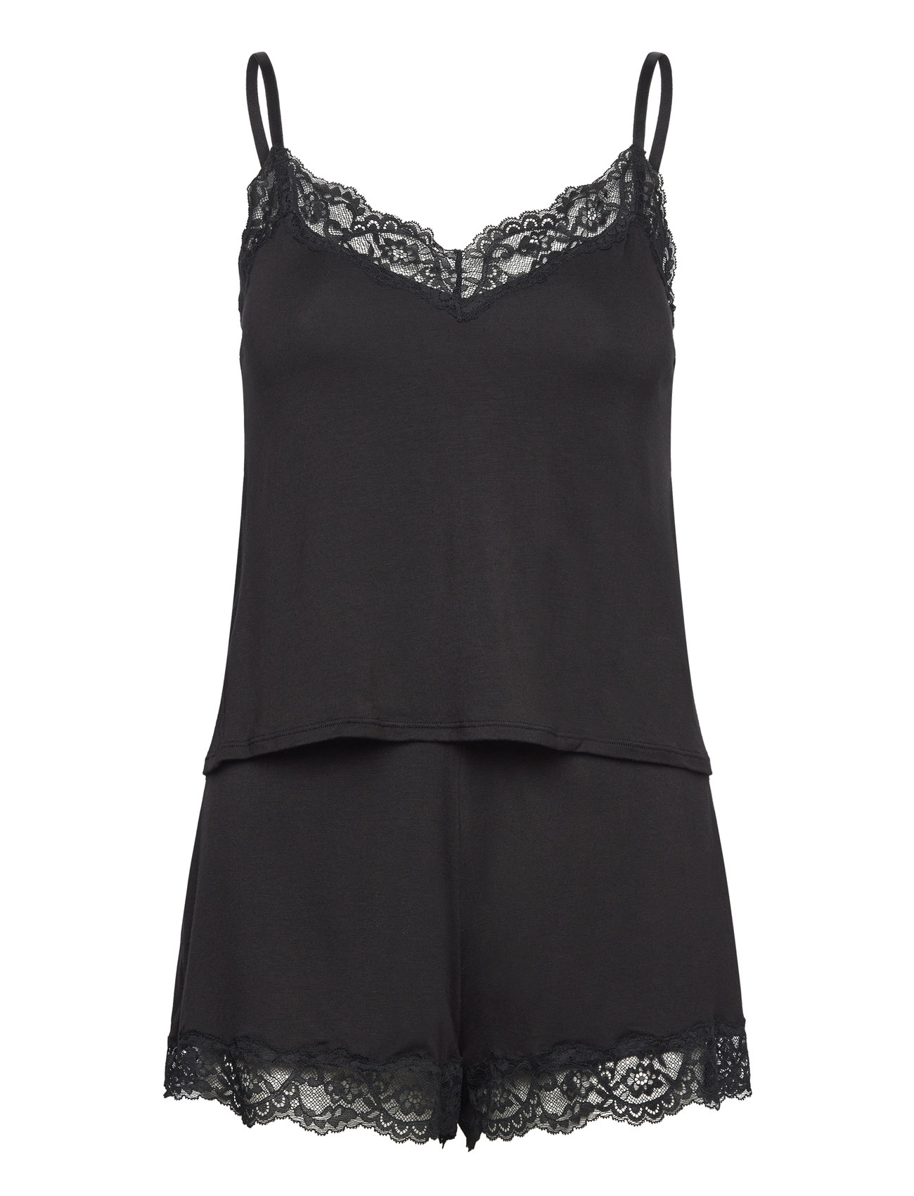 Pj Cami Jersey Lace Nana Pyjamas Black Hunkemöller