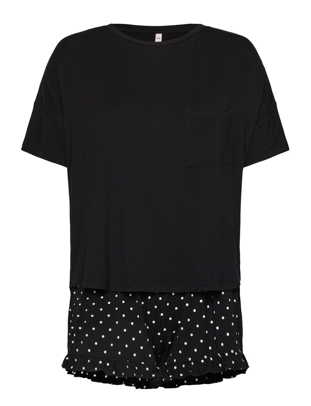 Pj Short Loosefit Dot Lingerie Night & Loungewear Pyjamas Black Hunkemöller