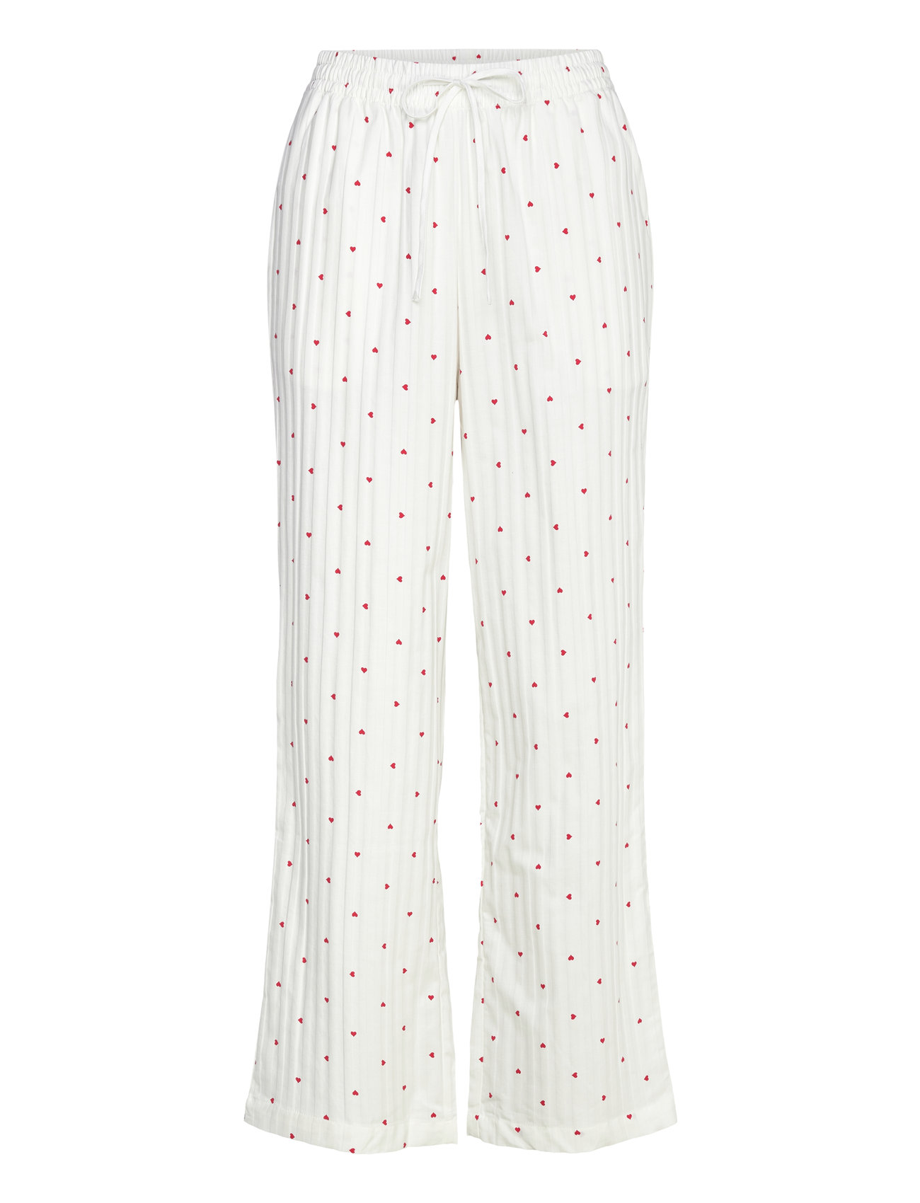 Pant Cotton Jacquard Hearts Pyjamasbukser Pysjbukser White Hunkemöller