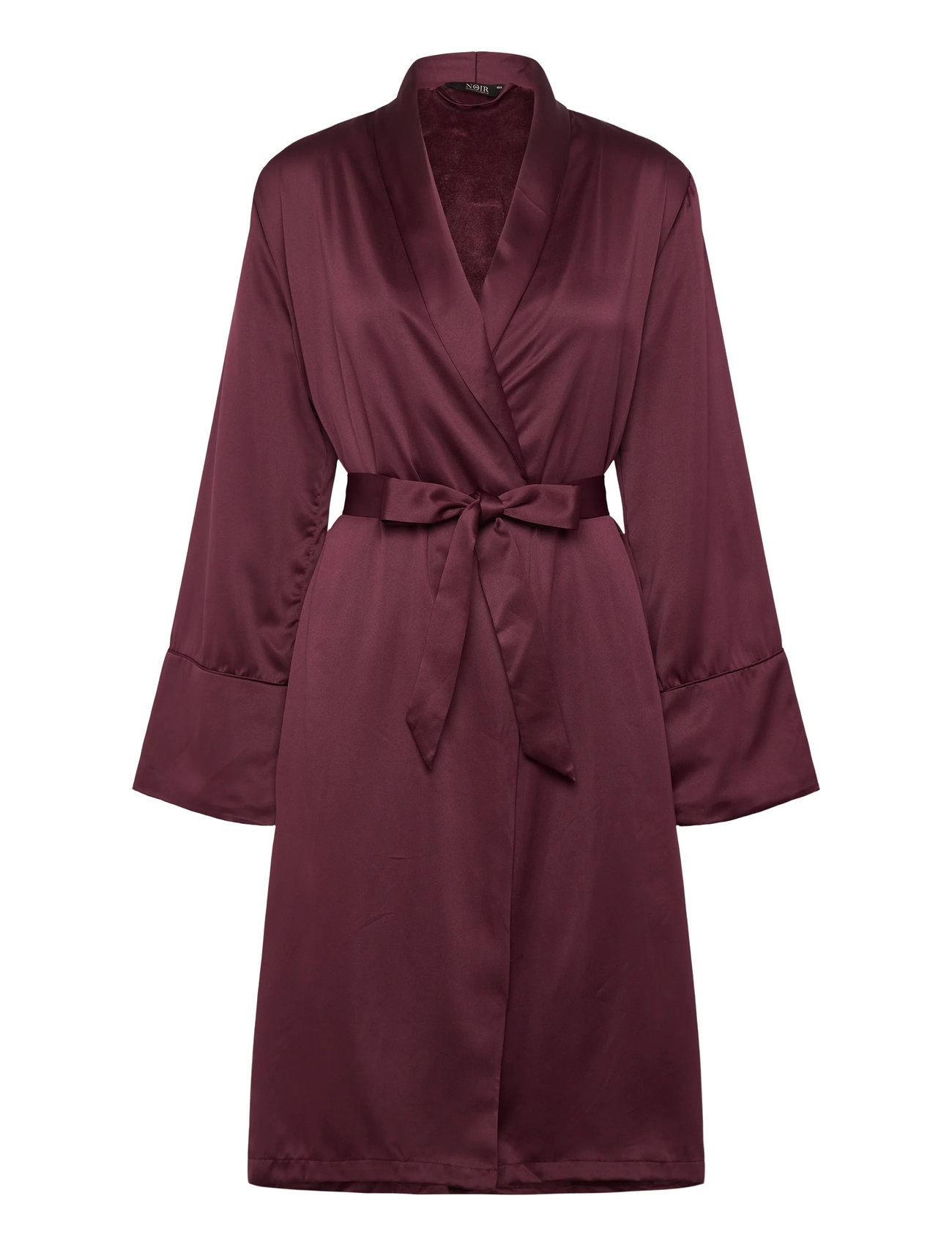 HUNKEMÖLLER Morgenmantel Long Satin Fleece Burgundy - XS/S - Damen