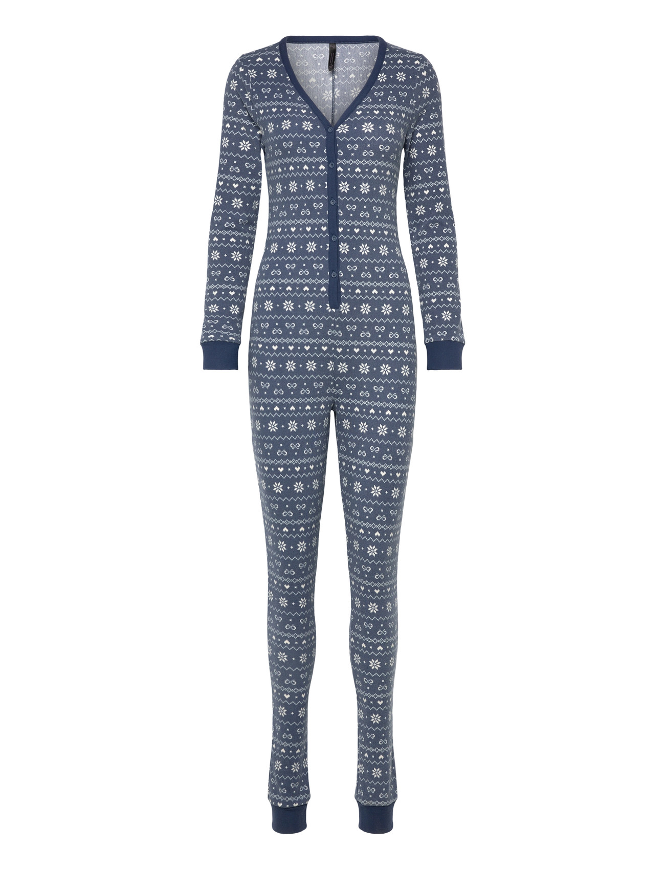HUNKEMÖLLER Onesie Jersey Fairisle Blau - S - Damen