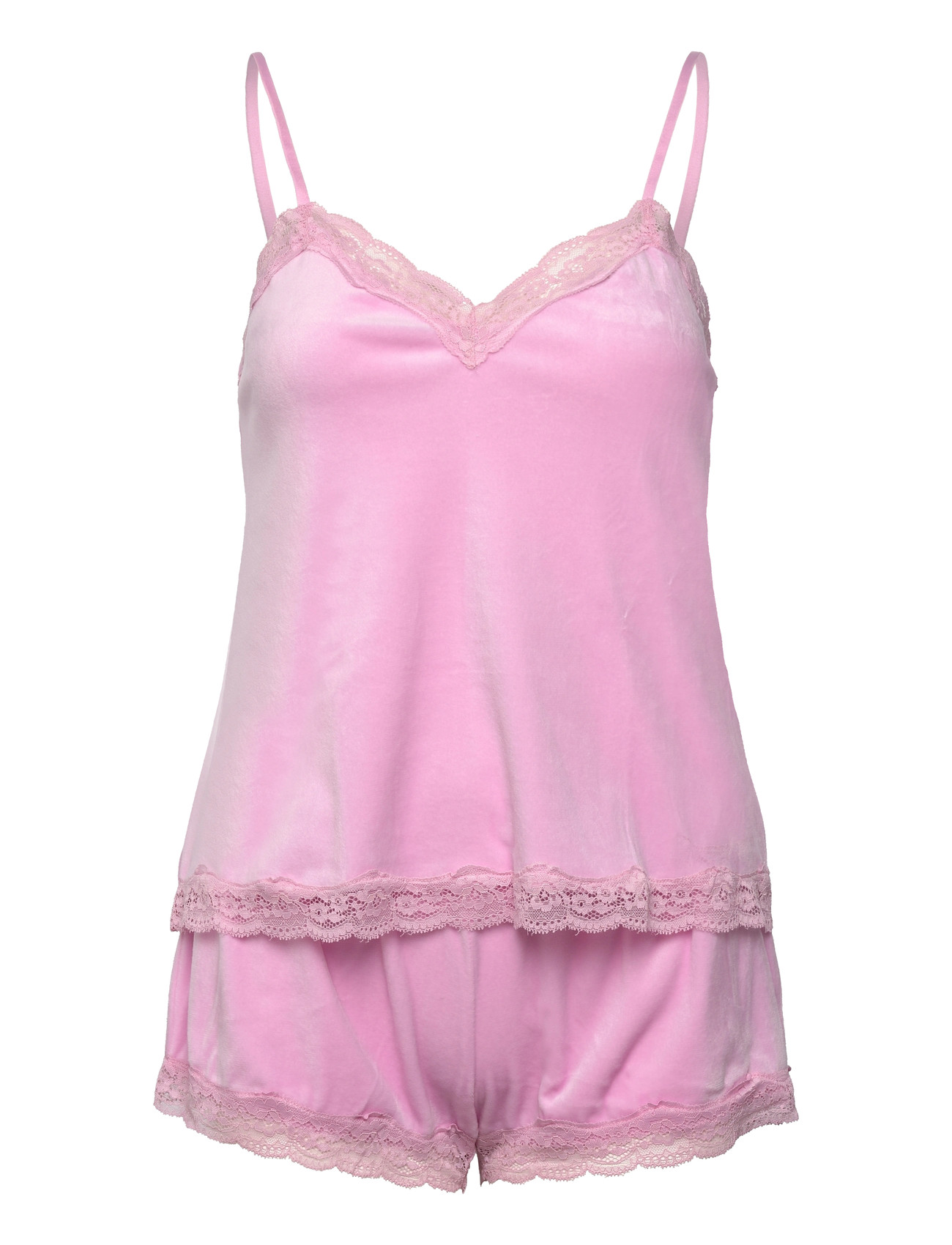 HUNKEMÖLLER Pj Cami Velours Scallop Strickjacke Pink - XS - Damen