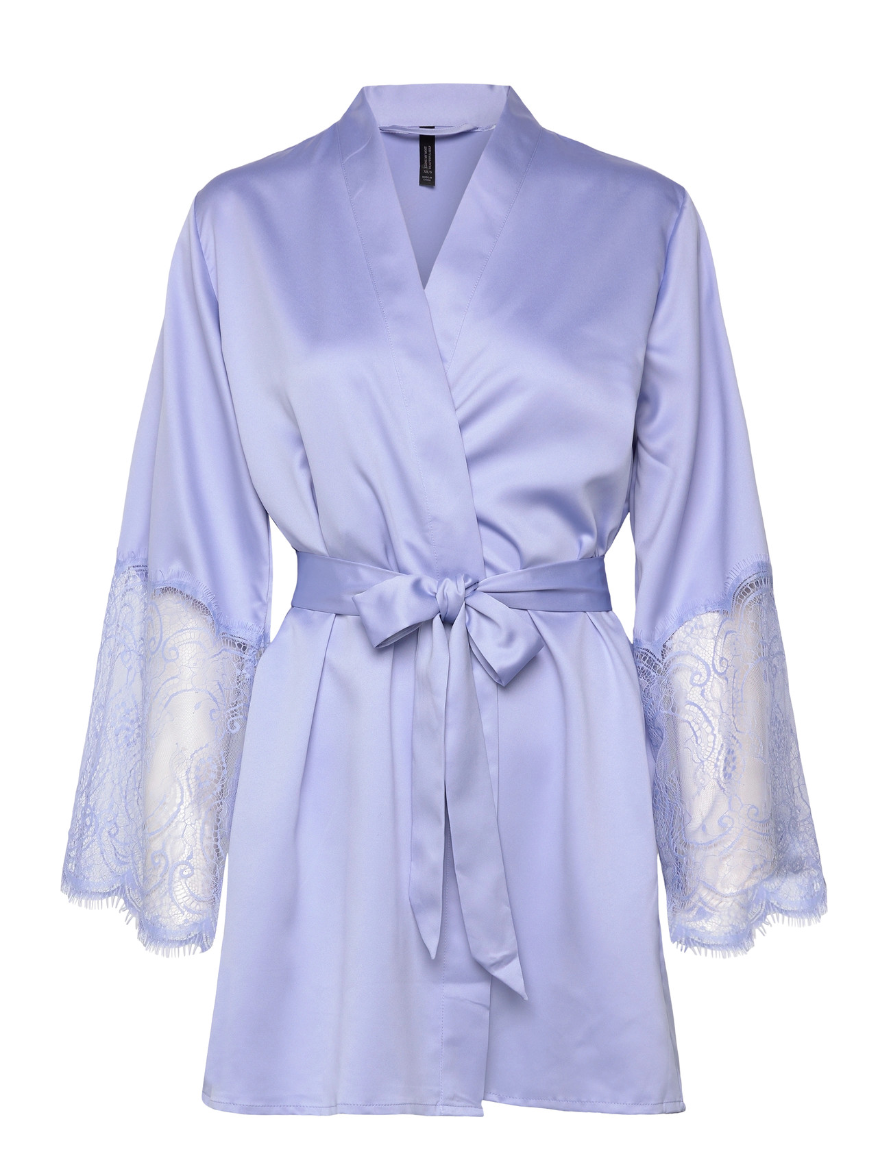 HUNKEMÖLLER Kimono Satin Strickjacke Lila - M/L - Damen