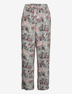 Pant Woven Leaf Floral - bas - abyss