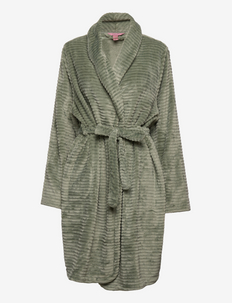 Robe Short Fleece Embossed Rib - textiles de salle de bain - desert sage
