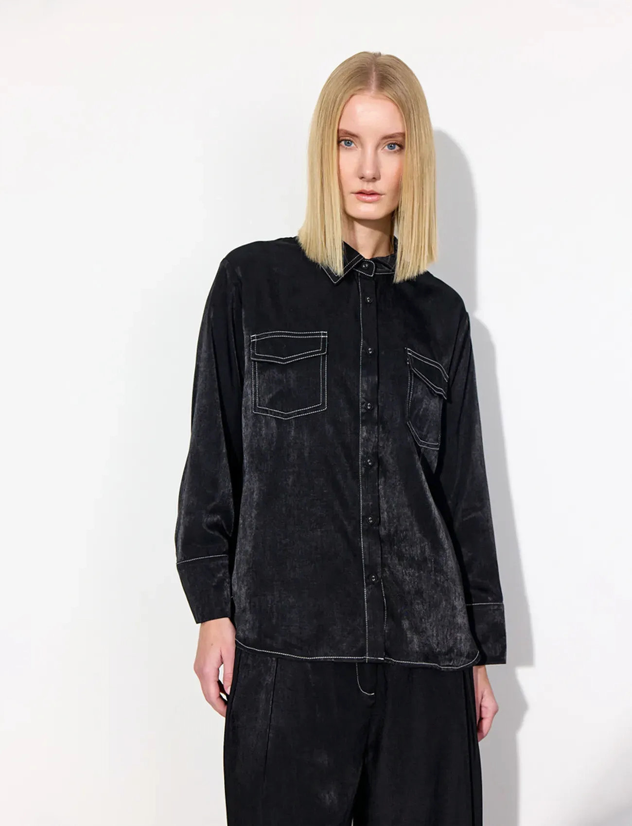 Hunkøn Andy Shirt, S, Black, Skjorter > Langærmede, Dame