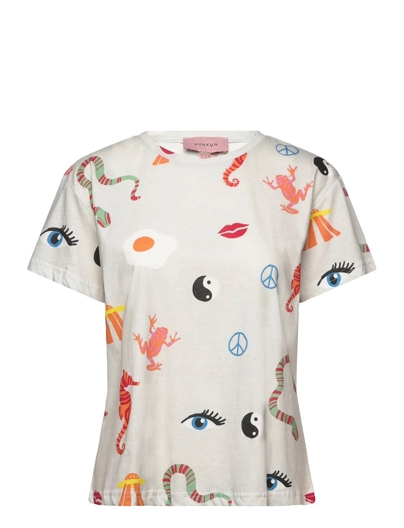 HUNKØN Trippy T-Shirt Cream - XS - Damen