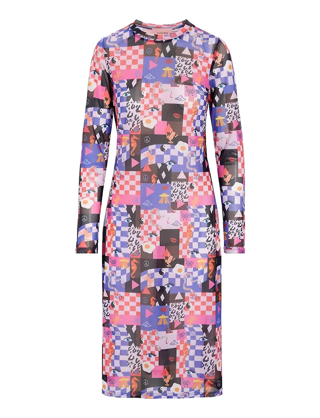 HUNKØN Madison Mesh Kleid Pink - M - Damen