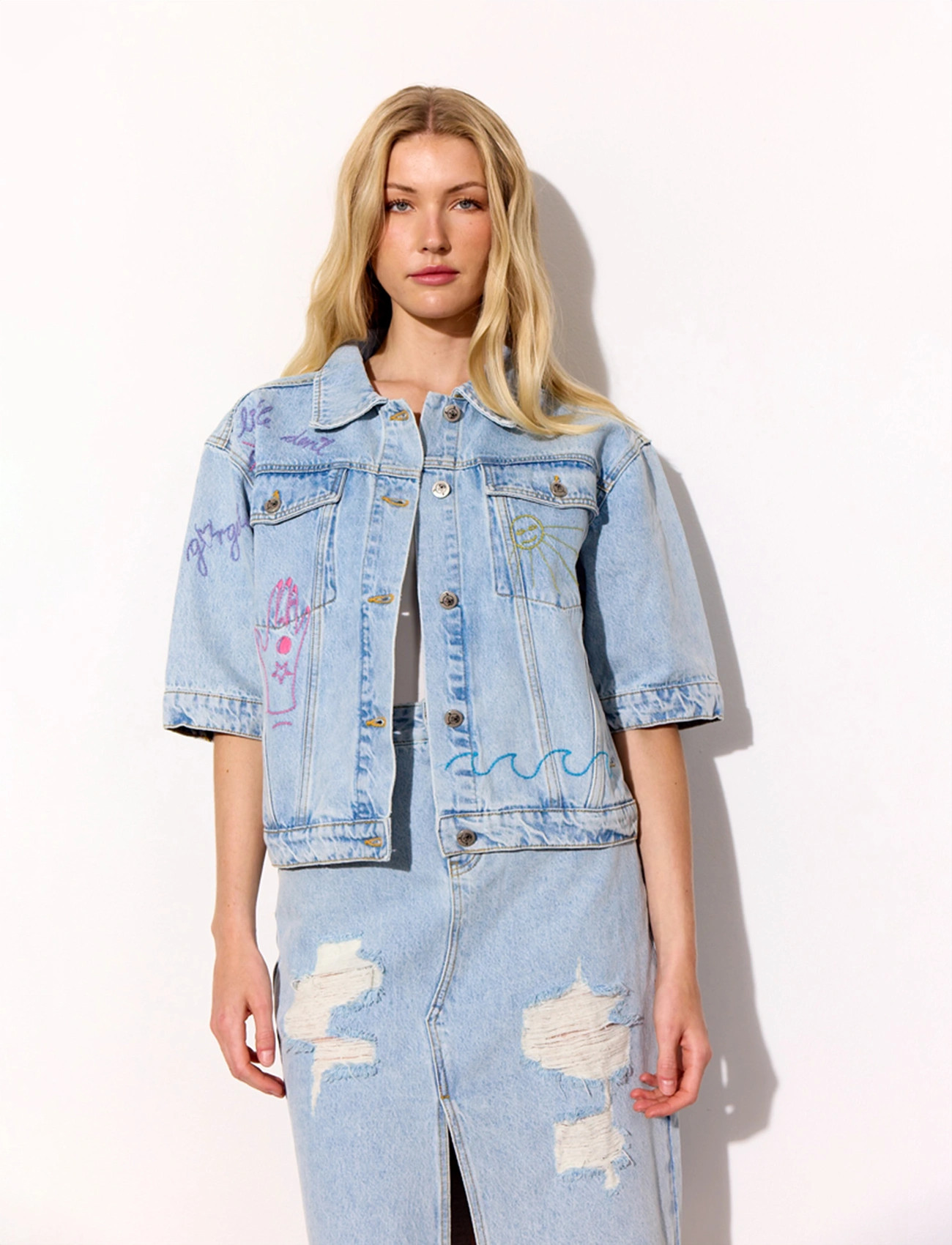 Hunkøn Kenna Denim Jacket, S, Blue, Jakker > Denim, Dame