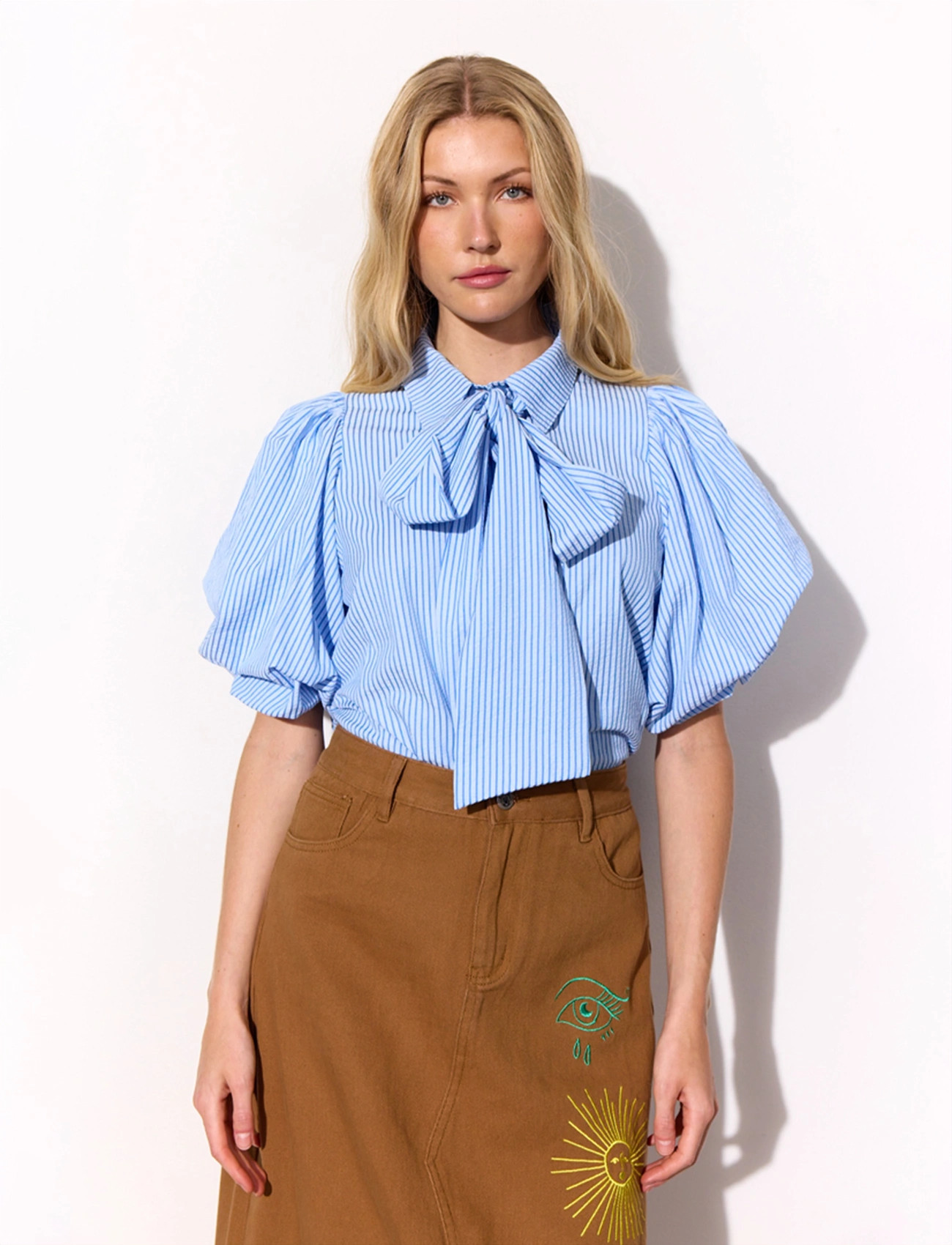 Hunkøn Gudrun Shirt, XXL, Blue, Skjorter > Kortærmede, Dame
