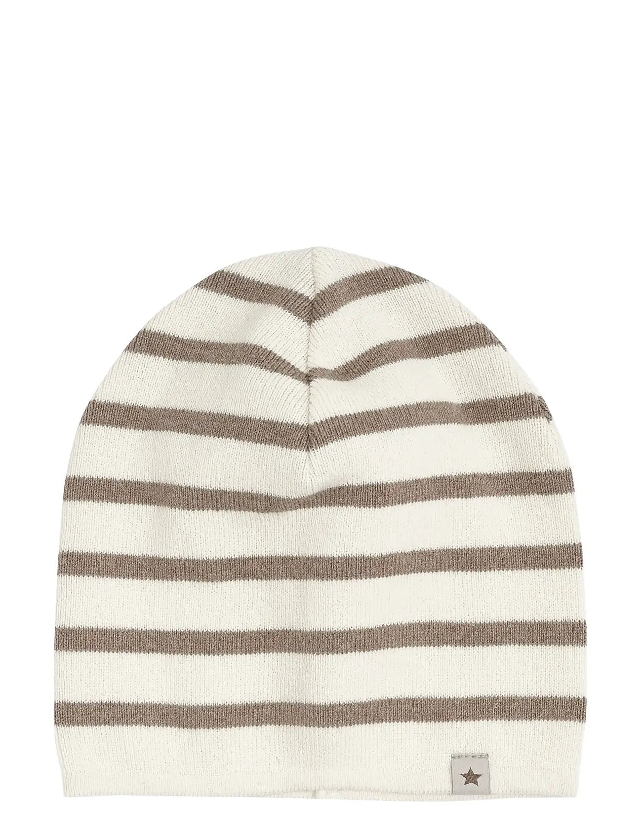 Huttelihut Beanie Stripe Knit, 8-10Y, Brown, Huer > Beanie, Børn